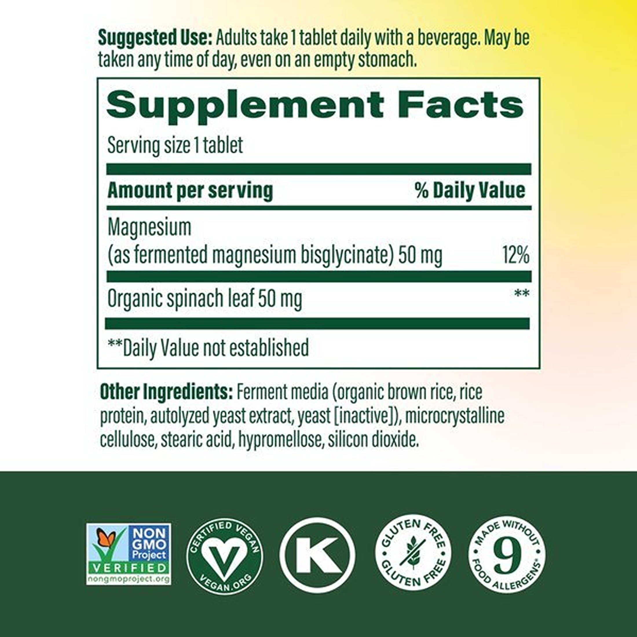 MegaFood Magnesium Glycinate, Heart & Nervous System Support, 60 Tablets — Amazon image 3