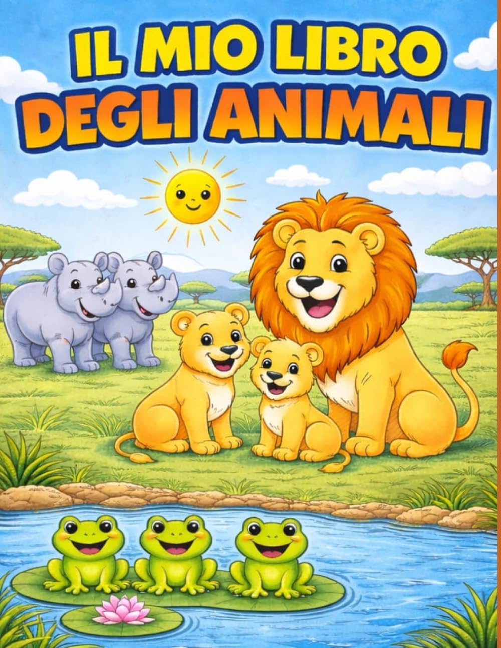 Libro da colorare: Il mio libro degli animali: Disegni facili e Divertenti di Leone, Giraffa, Zebra, Koala e Altri Animali