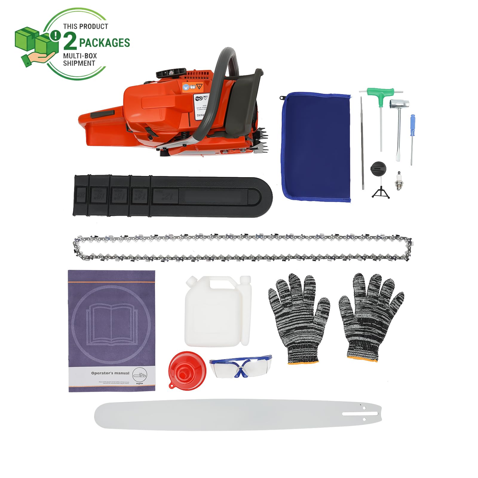 DIFU Motosierra de gasolina de 71 cm³, 28 pulgadas, gasolina, 2 tiempos, motosierra portátil con diámetro de corte de 71 cm, sierra de cadena manual con herramientas, para tijeras de podar, tijeras de