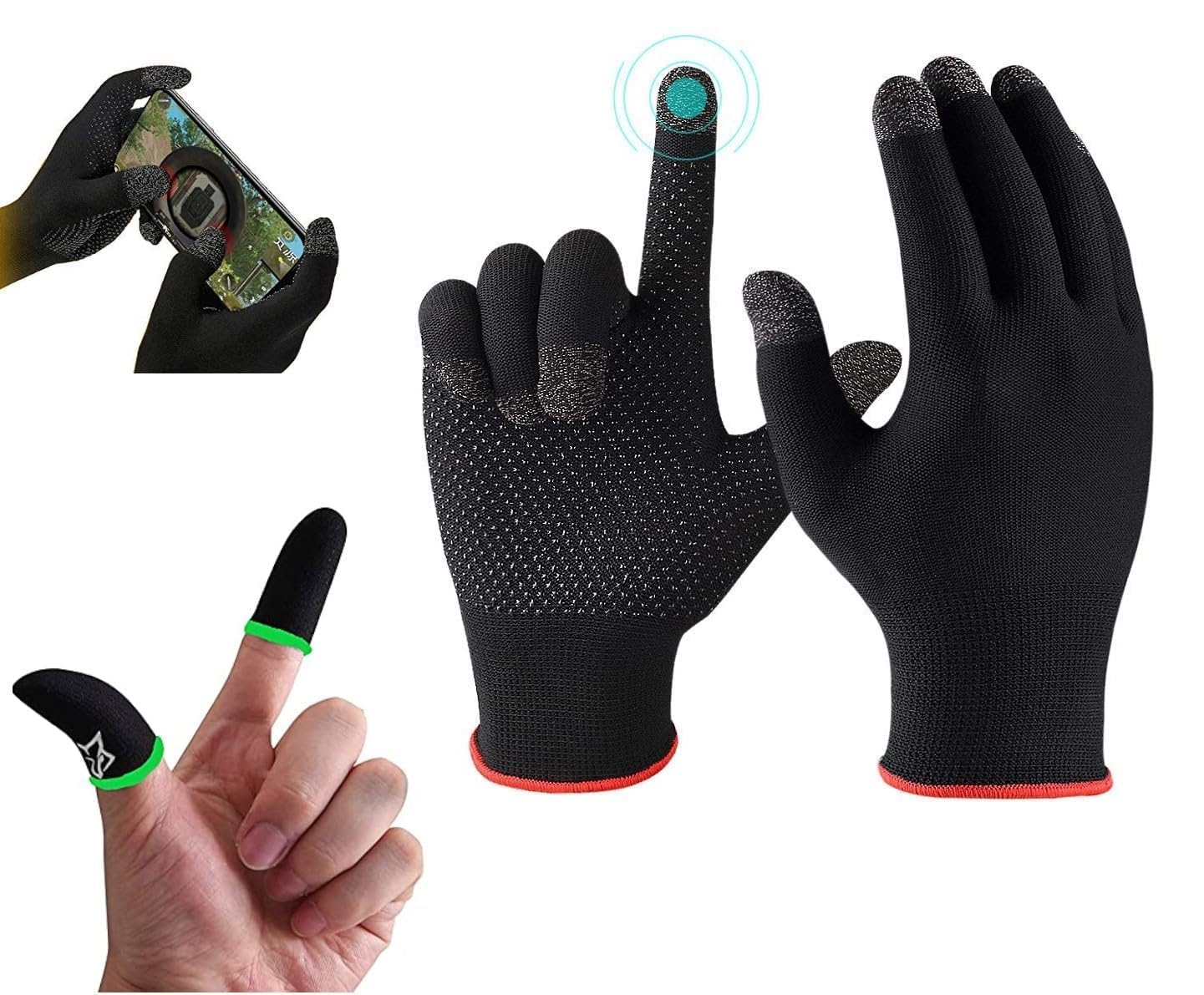 LIMESHOT G-5 Gloves Gym Workout Full Hand Gloves for Men Summer Bike Riding,Anti-Sweat Breathable for Cycling/Travelling/Camping/Pubg&Free Fire Full Finger Gloves-Multipurpose Use&1 Pair Pubg Sleeve-image-2