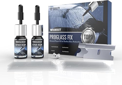 WOOKKIT Windshield Chip Repair Kit, 2026 Windshield Crack Repair Kit for All Crack Types, DIY Quick Car Glass Resin Repair Liquid Kit Fixing for Chips & Cracks-2 Bottles