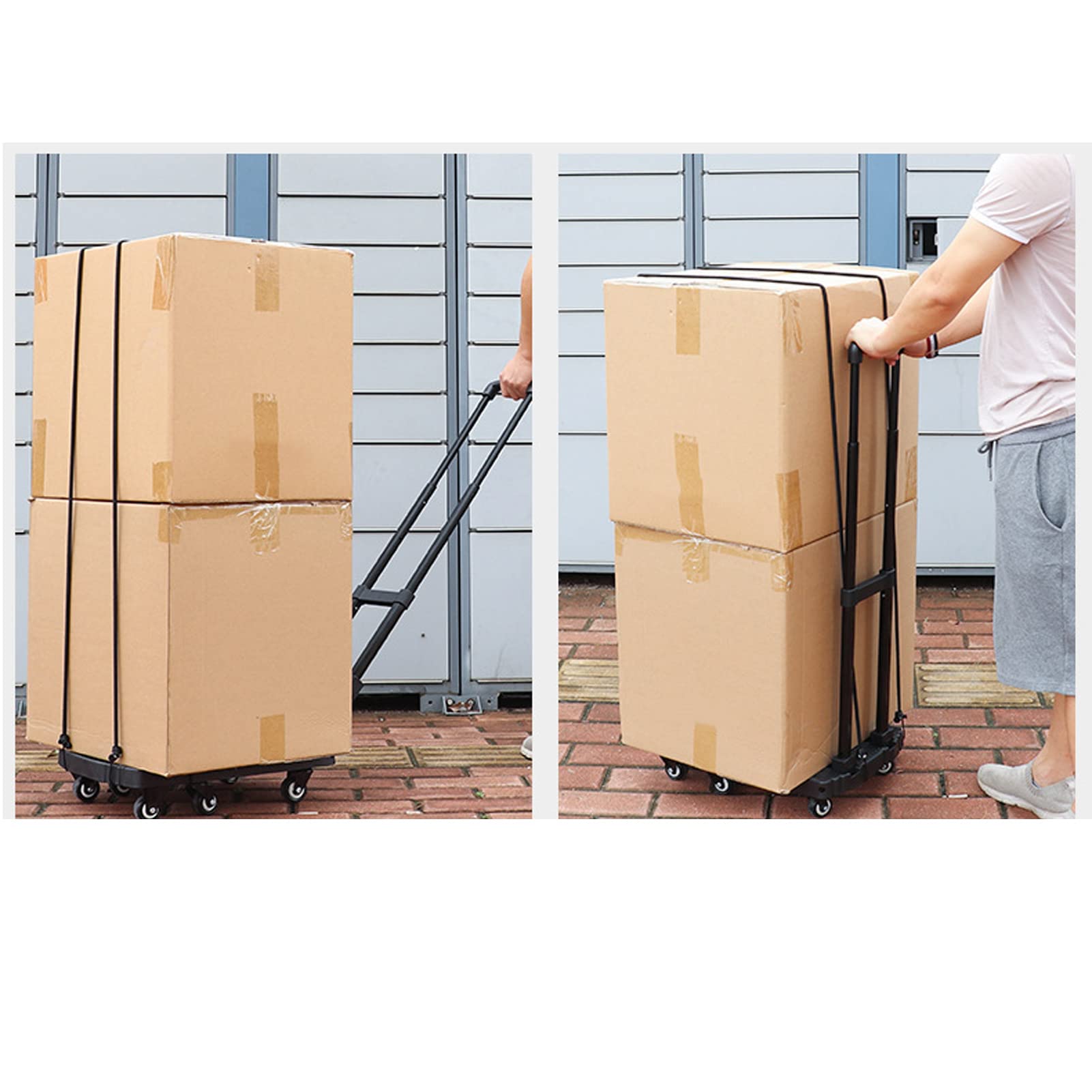 BestAlice Carrello a Mano Pieghevole, Carrello a Mano Pieghevole a 6 Ruote Carrello a Mano Pieghevole, Carrello a Mano Pesante da 440 Libbre Carrello a 6 Ruote da Viaggio Seggiolino per Auto Carrello