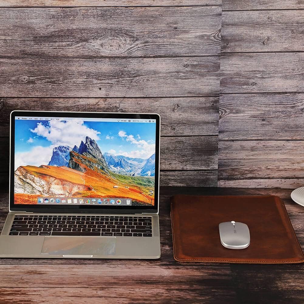 Genuine Leather Sleeve for 13.3" Ultrathin Laptop, Hiram Three in One Leather Sleeve, for Bottom Pad Mouse Pad