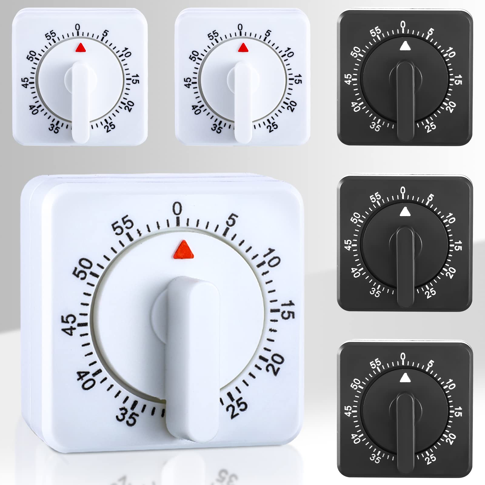 Treela6 Pcs 60 Minutes Kitchen Timers for Cooking, Mechanical Timer, Chef Cooking Timer Clock with Loud Alarm for Kitchen