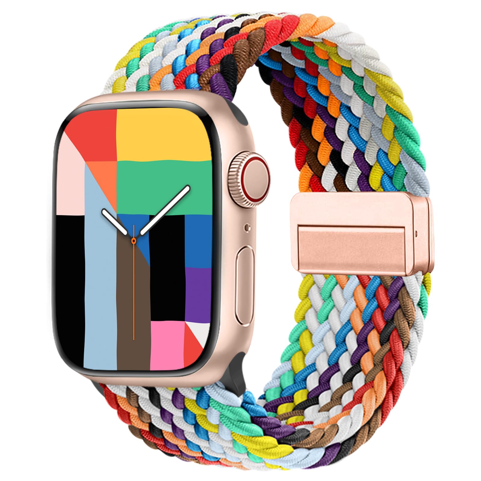 Zedoli Magnetic Braided Solo Loop Compatible with Apple Watch Band 38mm 40mm 41mm 42mm 44mm 45mm 46mm 49mm,Stretchy Nylon Sport Strap for iWatch