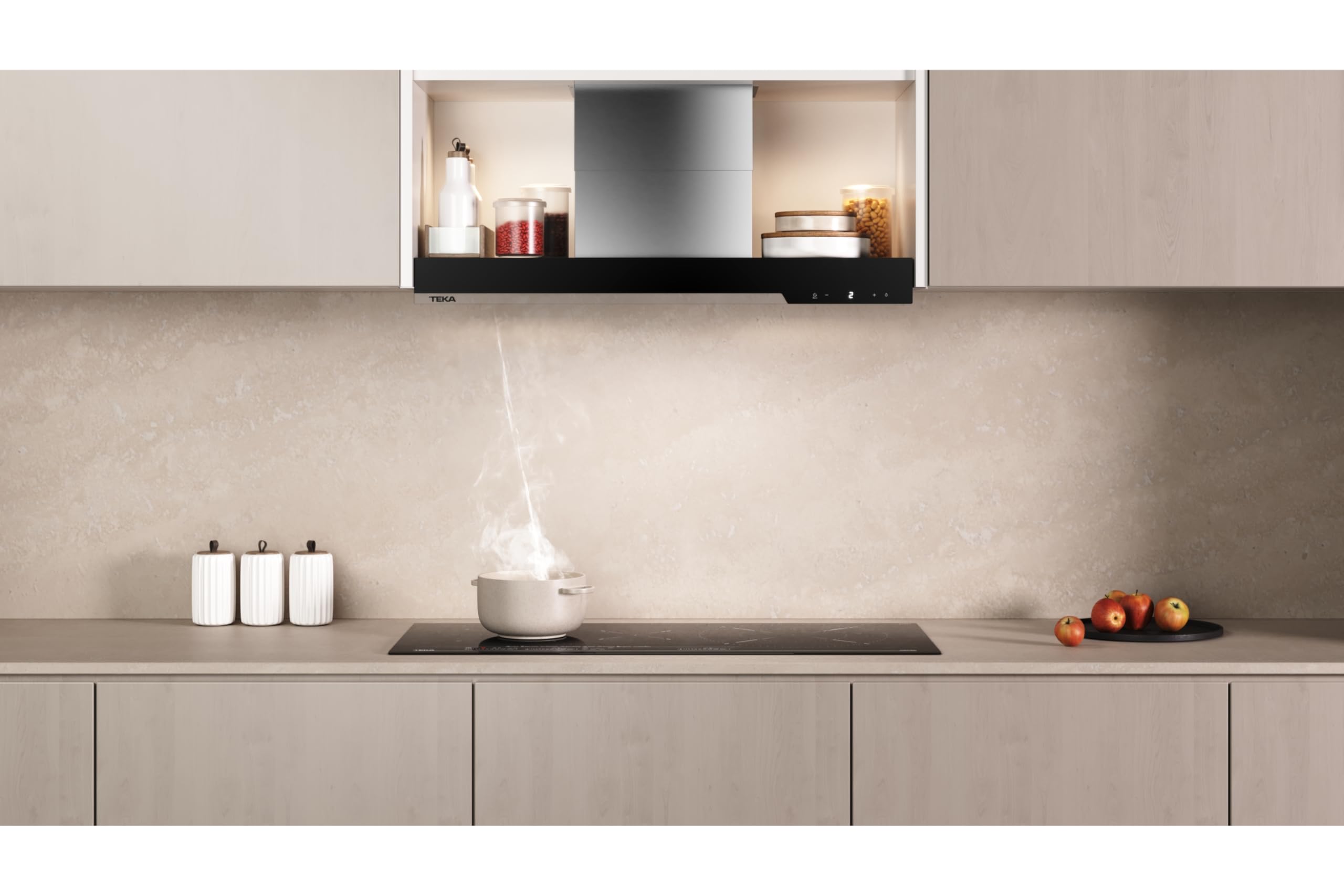 TEKA Campana Extractora Integrada 90 cm, Motor EcoPower, 3 Velocidades + 1 Intensiva, Iluminación LED, Clase Energética A+, Modelo Integra GFI 97350 EOS SS