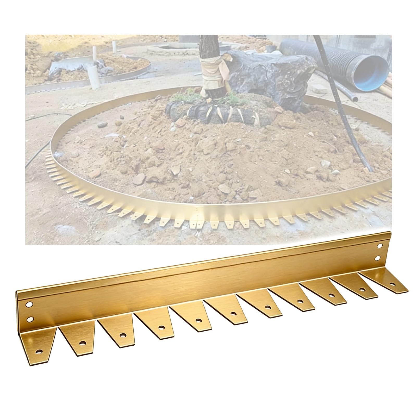 Lot de 4 bordures flexibles en plastique facile à installer avec piquets, petite clôture en métal (D, 100 x 3 x 3 cm) pour la conception de jardin et la décoration