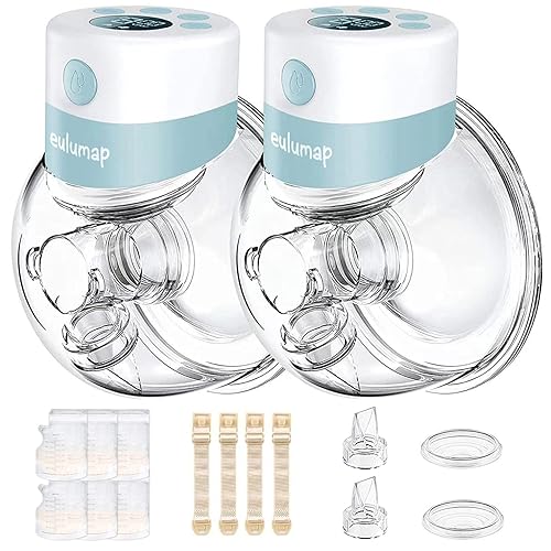 Breast Pump Hands Free Breast Pump Wearable Electric Breast Pump Portable Breast Pump with 2 Modes  9 Levels LCD Display Memory Function 24mm Flange