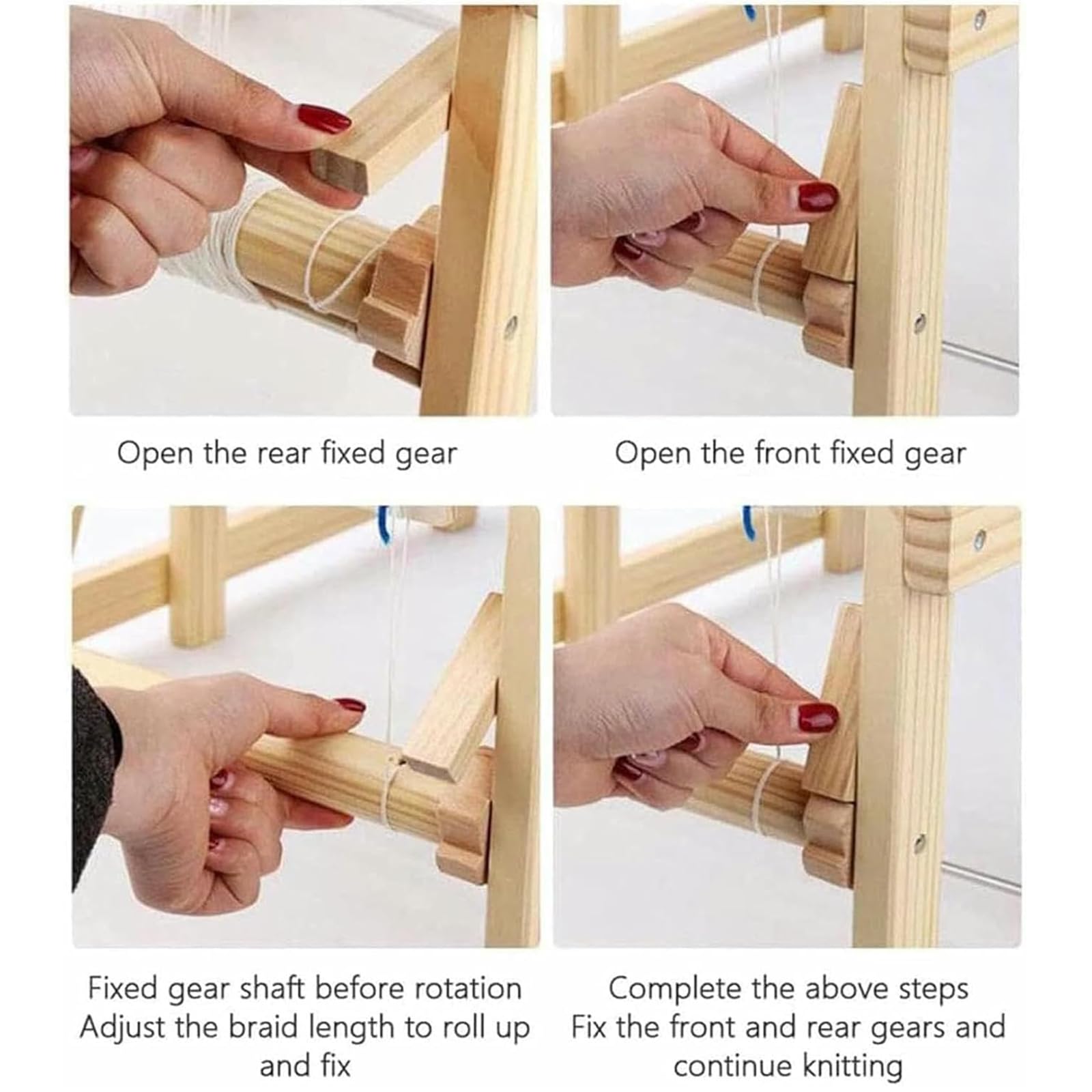MObyat Tisch-Webstuhl-Set Aus Holz, DIY-Handstrick-Webmaschine, Erhältlich In Verschiedenen Größen, Einstellbare Spannung Der Vertikalen Linien, Abgerundete Und Glatte Abgeschrägte Kanten