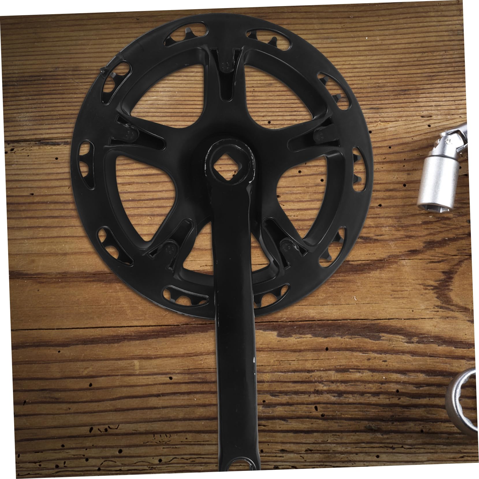 Didiseaon Guarnitura Bicicletta Bike Crank Arm e Chainring Sostitutivi in Metallo Resistente, Braccio Pedivella Leggero e Robusto, Set Sostitutivo per Bici da Corsa, Pieghevoli e Singola velocità