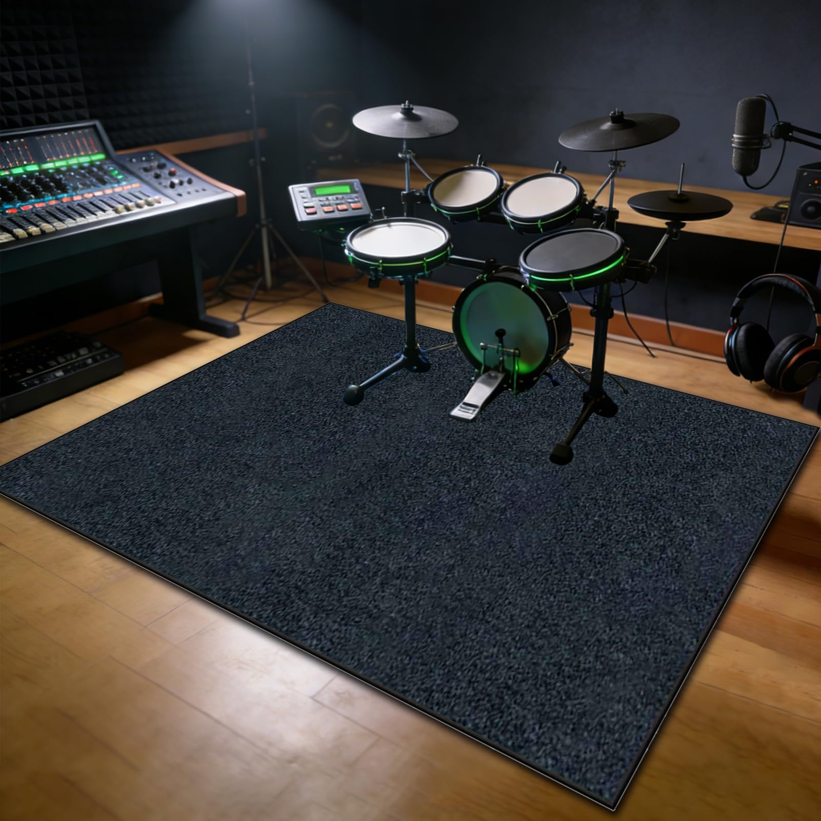 Schlagzeugteppich Drum-Teppich Akustik Trommel Teppich Schallschutzmatte Rutschfeste Drum Matte für Akustik Schlagzeug Bass Drum Elektronisch Snare Musikinstrumente Antivibrationsmatte 180 x 140 cm