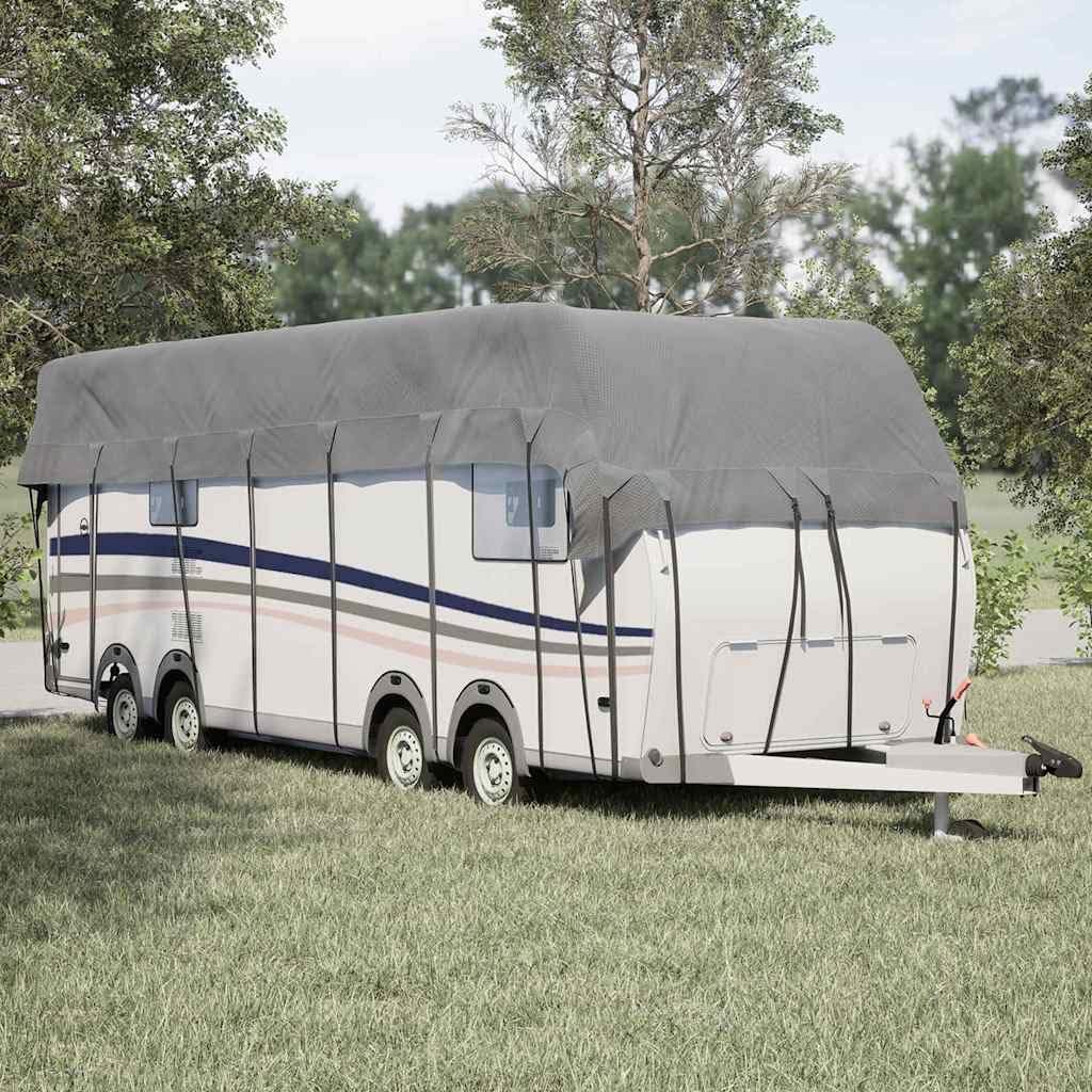 Wohnwagen-Dachabdeckung, grau, 900 x 300 cm, Vliesstoff, Schutzplane für Wohnwagen, Fahrzeugabdeckung für den Außenbereich