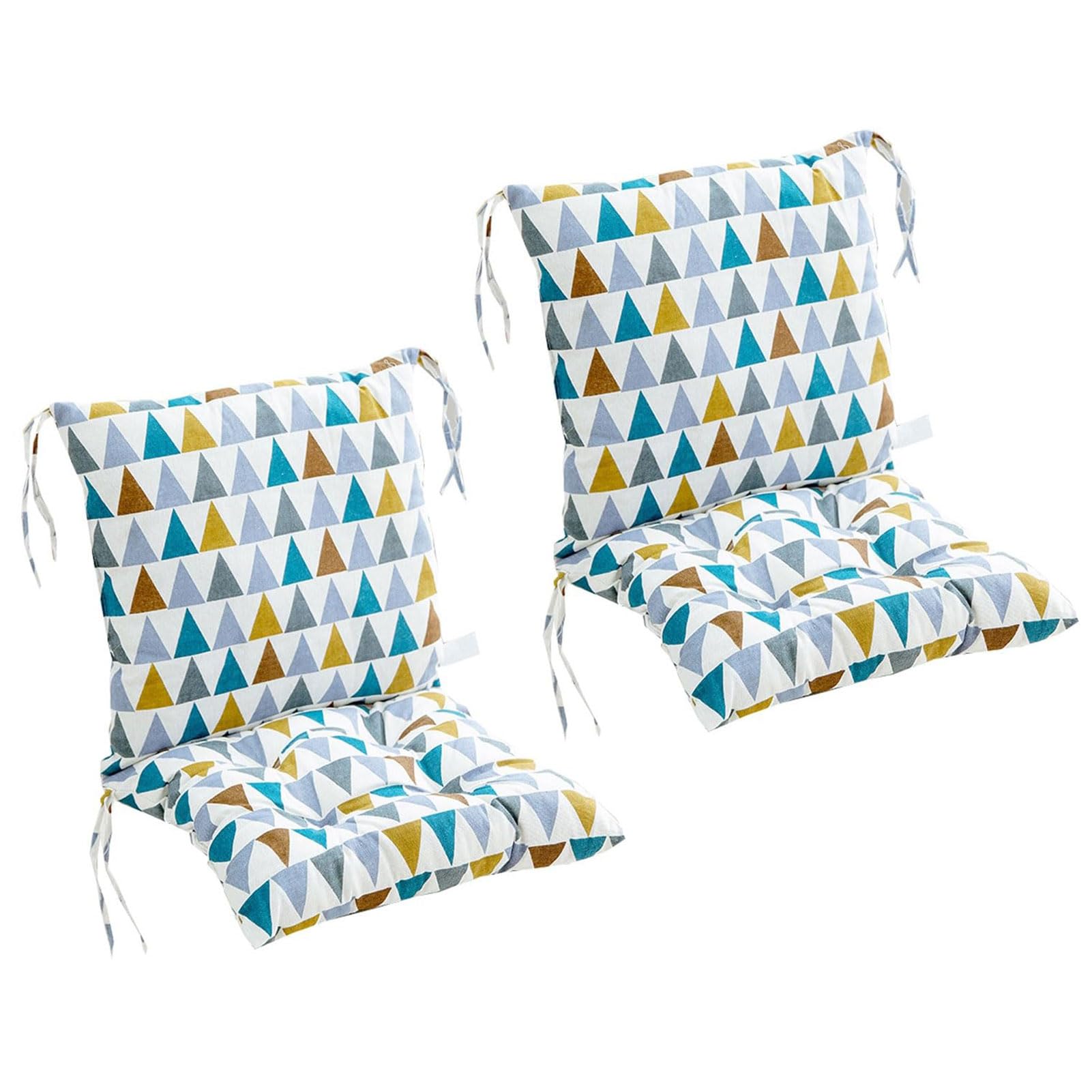 2 Pieces of Chair Cushion Pads Seat with Back, 40x80cm Low Back Cushion with Ligaments, Garden Chair Cushion, Indoors/Outdoors Patio Seat Pad Cushion,