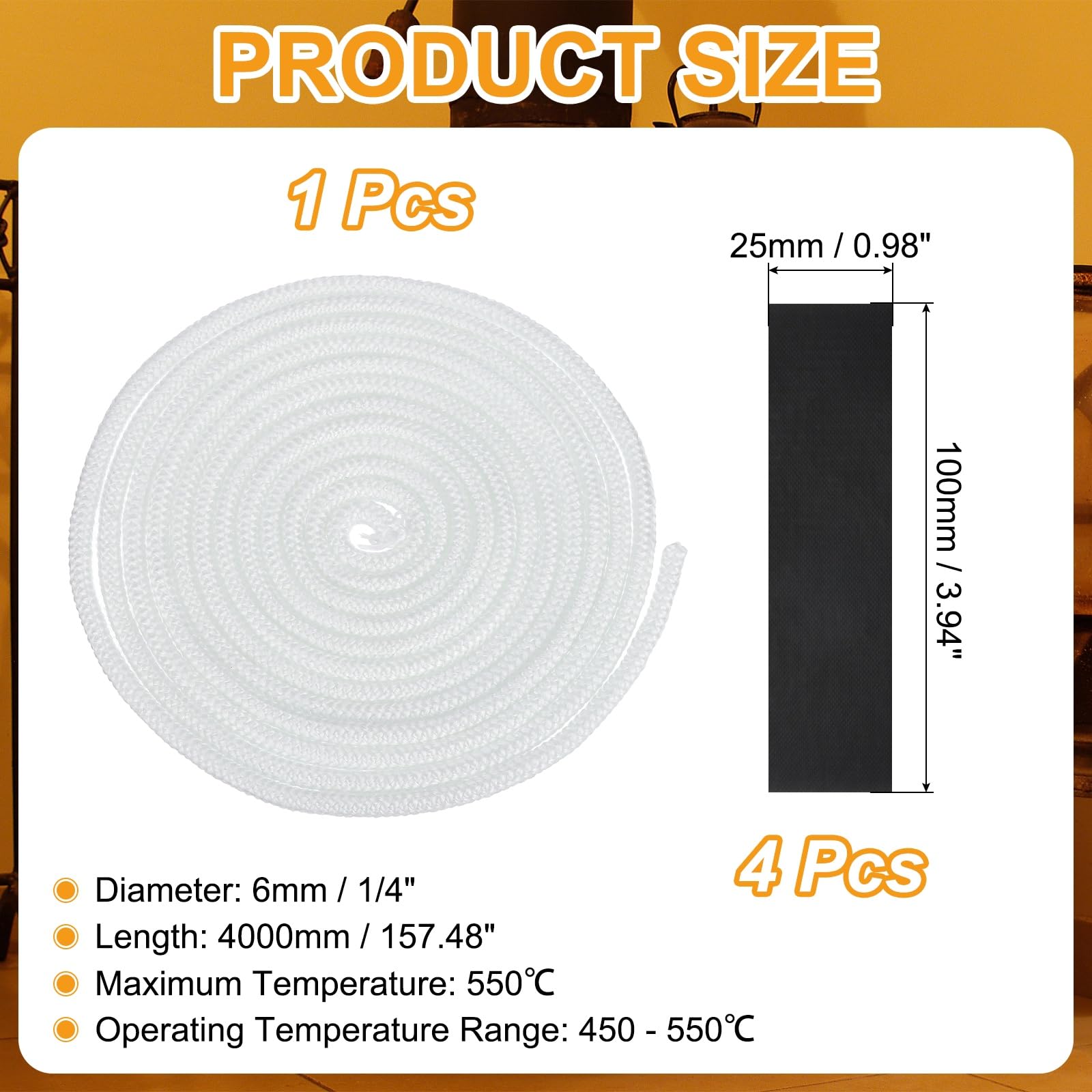 PATIKIL Stove Rope Kit 6mm x 4 Meters - Image 2