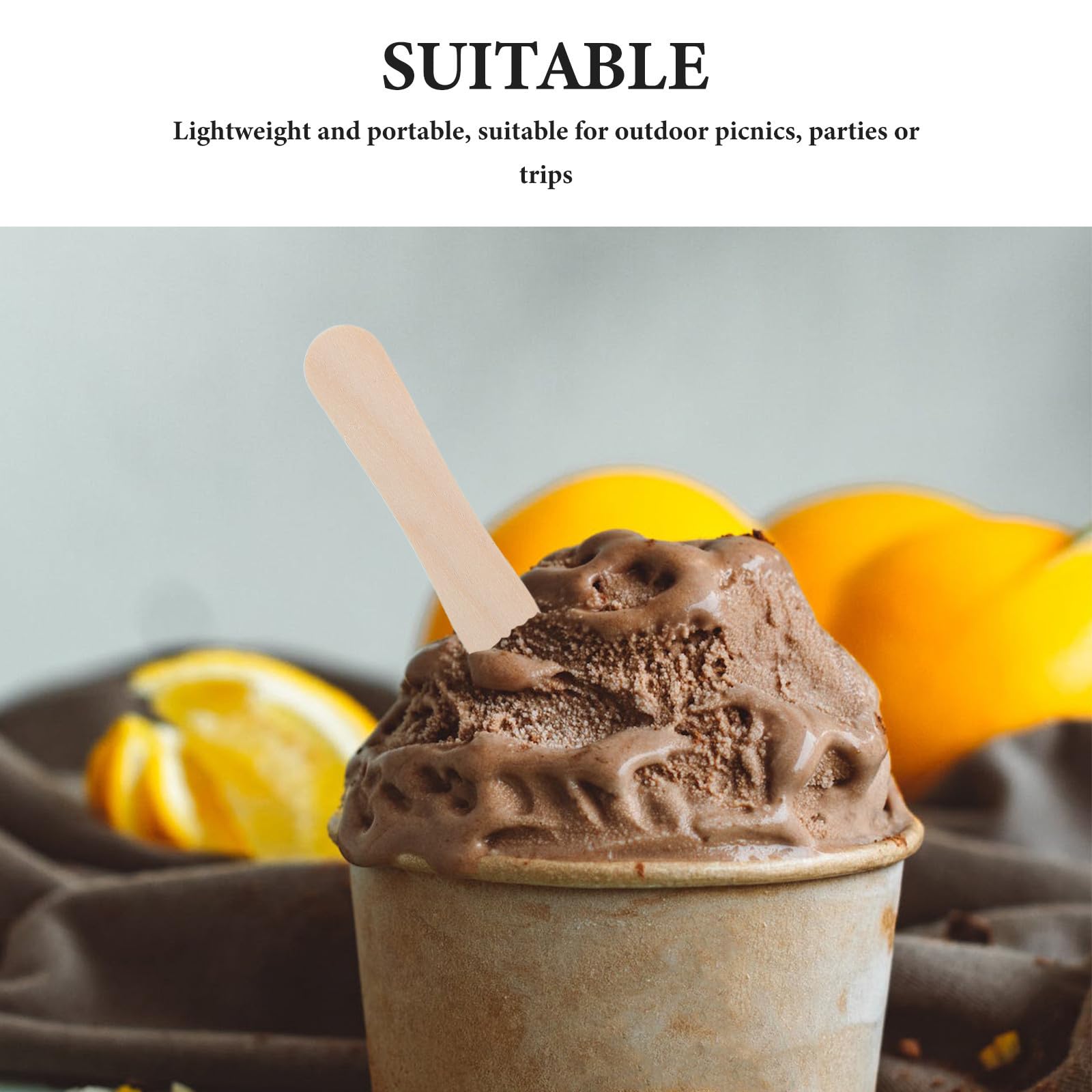 Healeved Cucchiai Monouso in Legno per Gelato e Yogurt, Design Leggero e Igienico, Confezione da 1200 Pezzi, per Feste ed Eventi