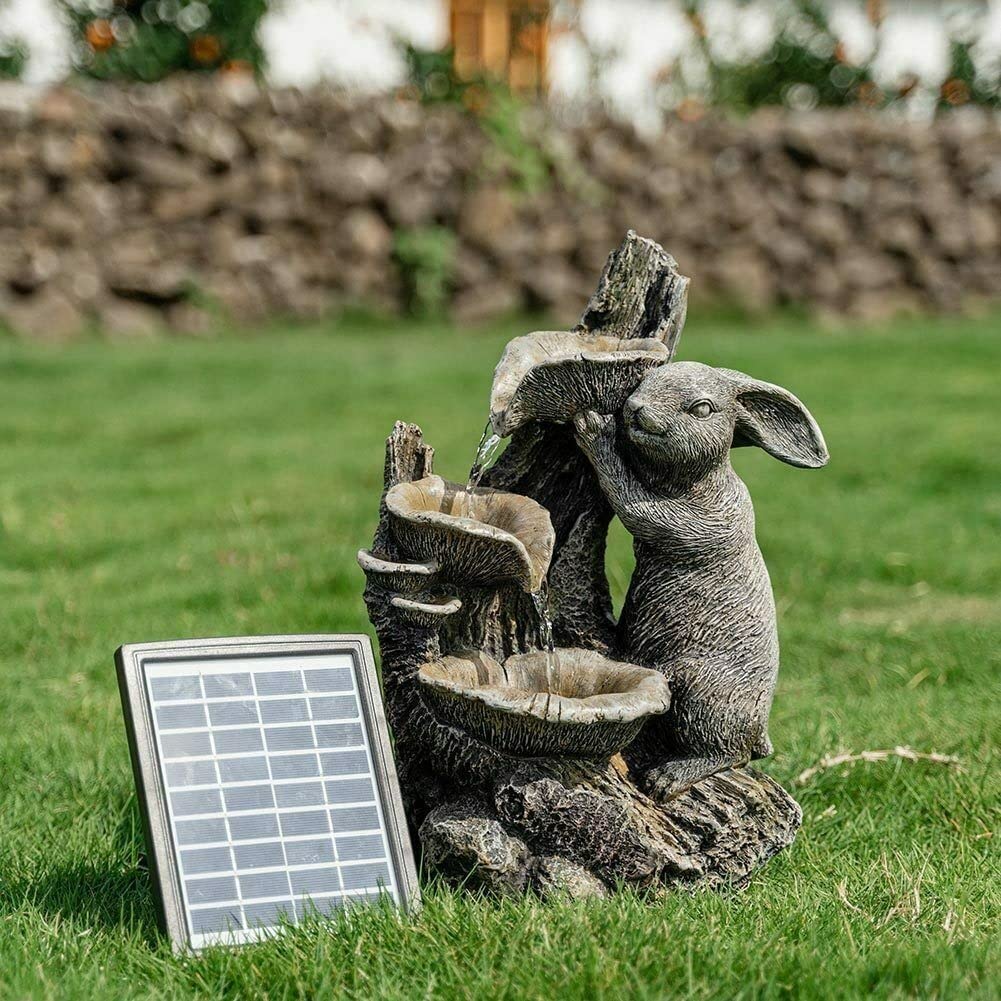 Amazon.co.jp: Outdoor Fountain Solar Water Function Outdoor Pump Rabbit  Statue Waterfall Garden Fountain Lamp : DIY, Tools u0026 Garden