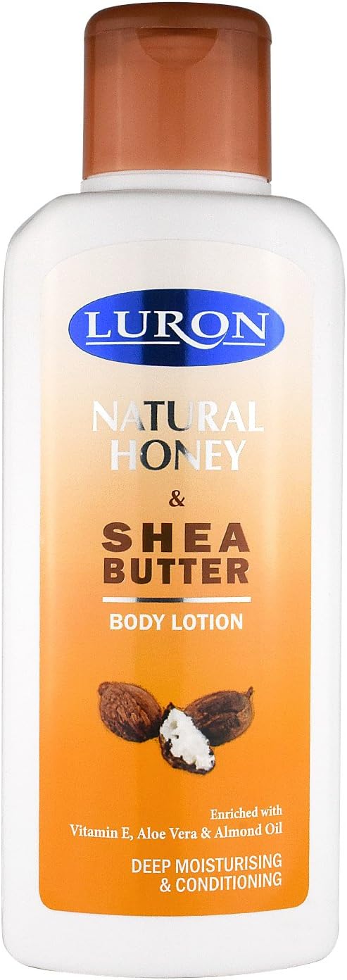 Luron Natural Honey and Shea Butter Body Lotion - Enriched with Almond Oil , Aloe Vera & Vitamin E - Help Repair and Replenish Rough, Dry Skin - 400 ml