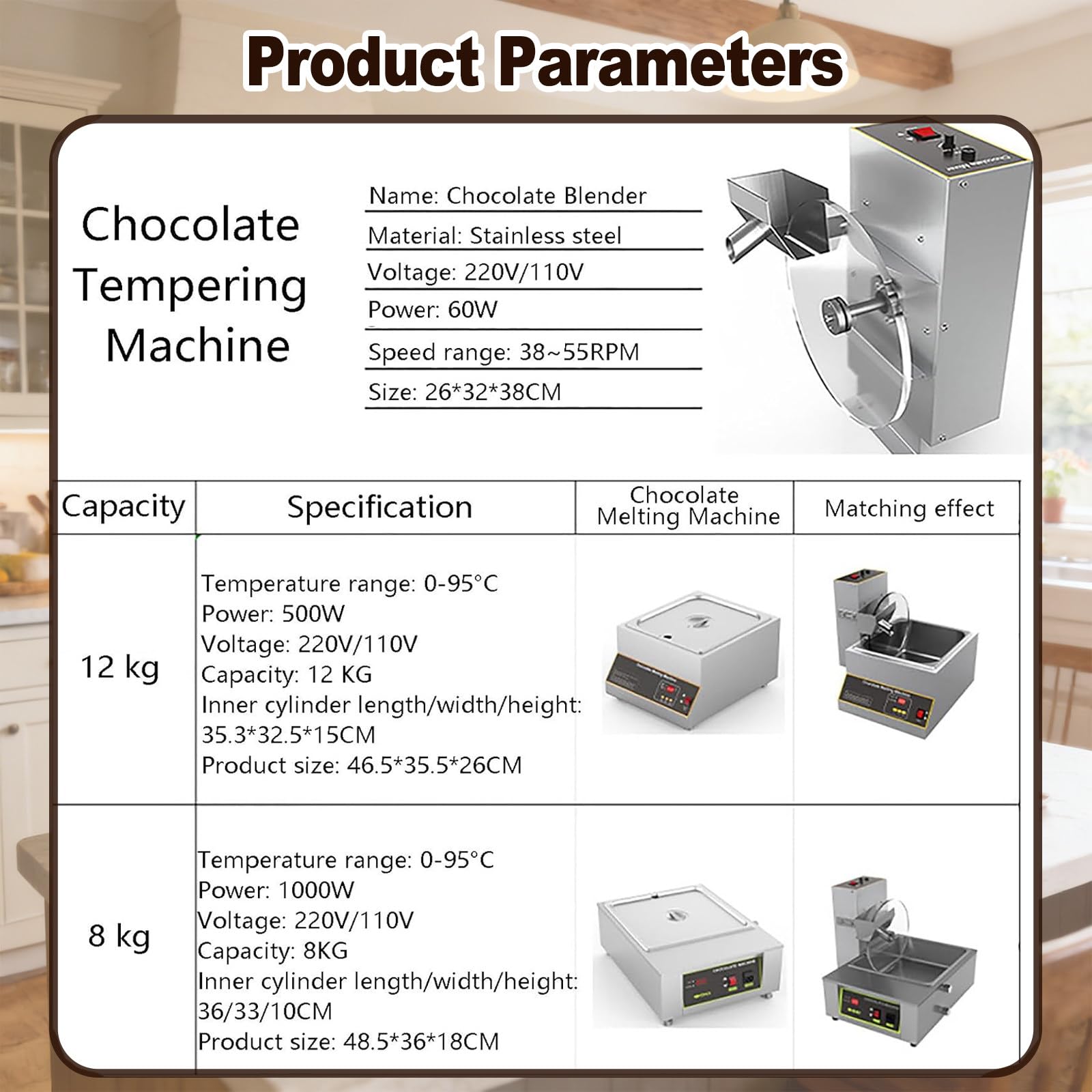 Tempéreuse à Chocolat | Fondoir électrique en Acier Inoxydable | Usage Professionnel de Table | Idéale pour Le Chocolat, Le Beurre et la crème | pour boulangeries, hôtels et cafés 12kg