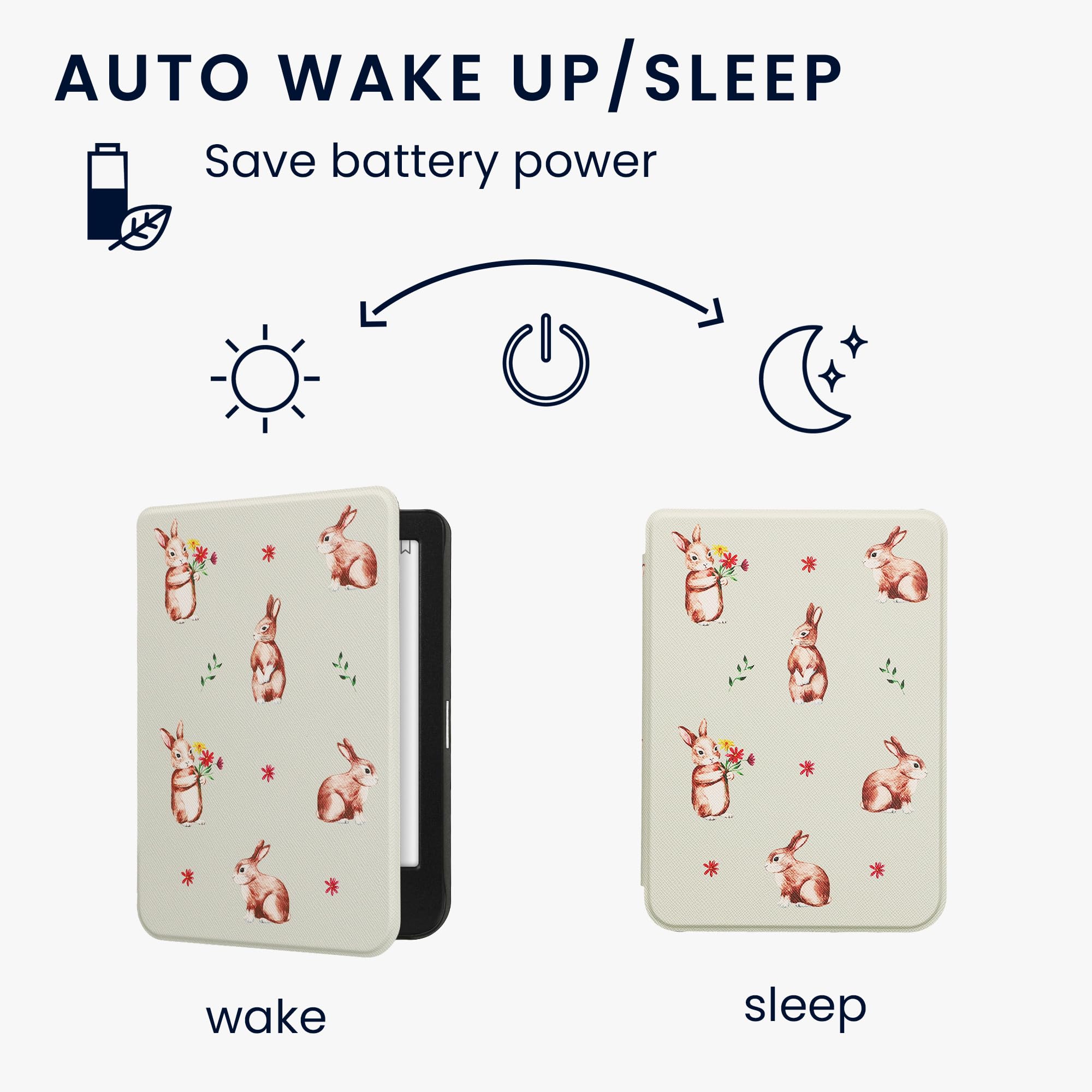 Custodia Per Kobo Clara BW/Colour Kwmobile - Cover EReader Con Stampa Gatti, Chiusura Magnetica - Foto 8