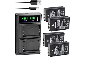 Kastar 4-Pack Battery and Charger Replacement for Nikon Coolpix Cameras