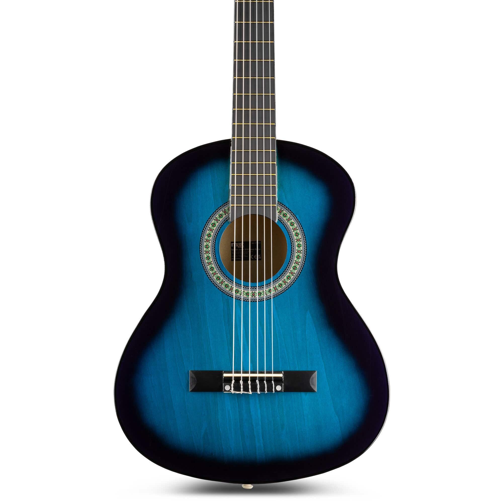 SoloArt Junior chitarra acustica classica 3/4 per bambini corde nylon legno tiglio set custodia accordatore tracolla plettri
