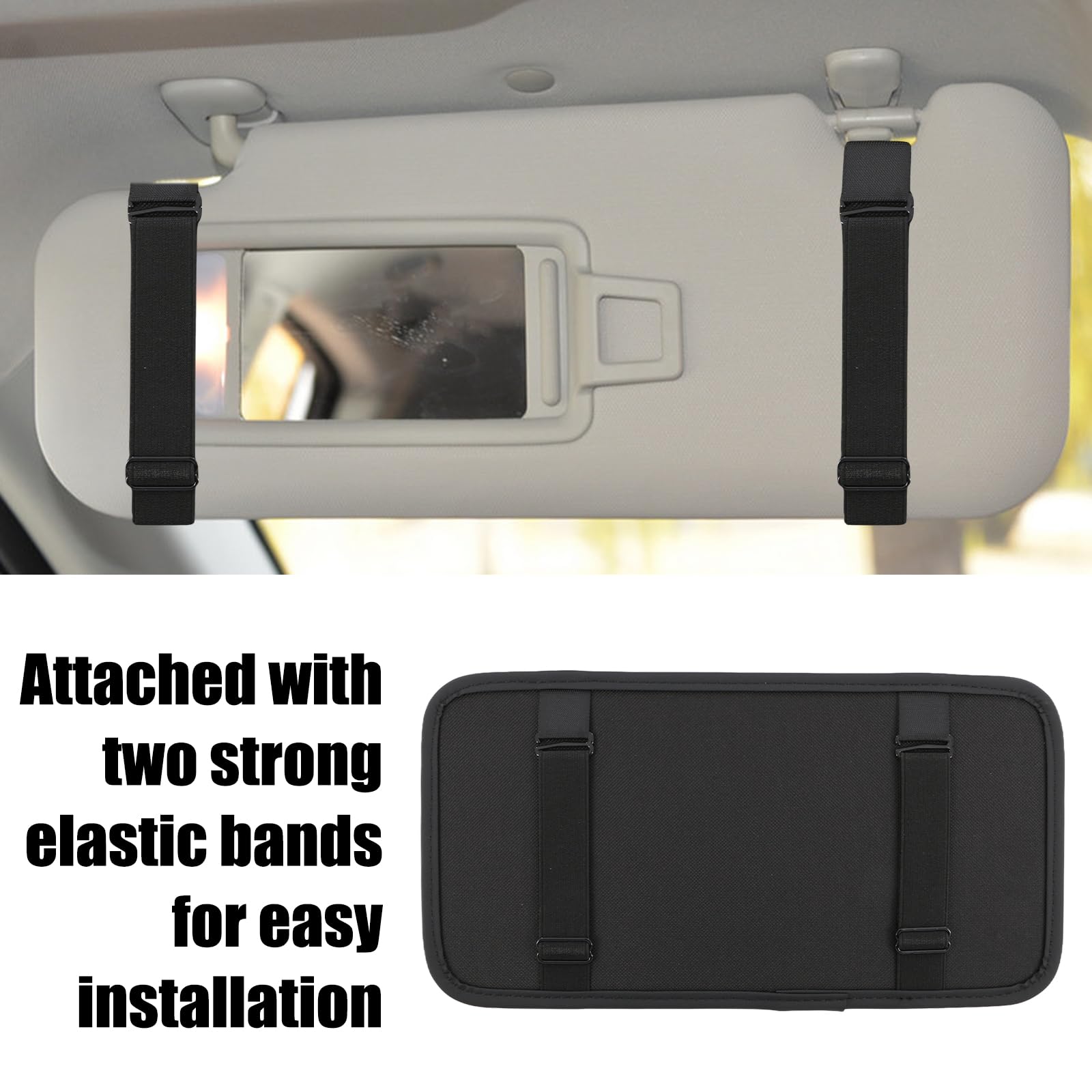 panthra 2 x Auto-Visier-Organizer, Sonnenblenden-Organizer, Sonnenblende, weiche Lederoberfläche, Brillen, Notizkartenhalter, Auto-Aufbewahrungstasche, geeignet für die meisten Fahrzeuge, SUVs und