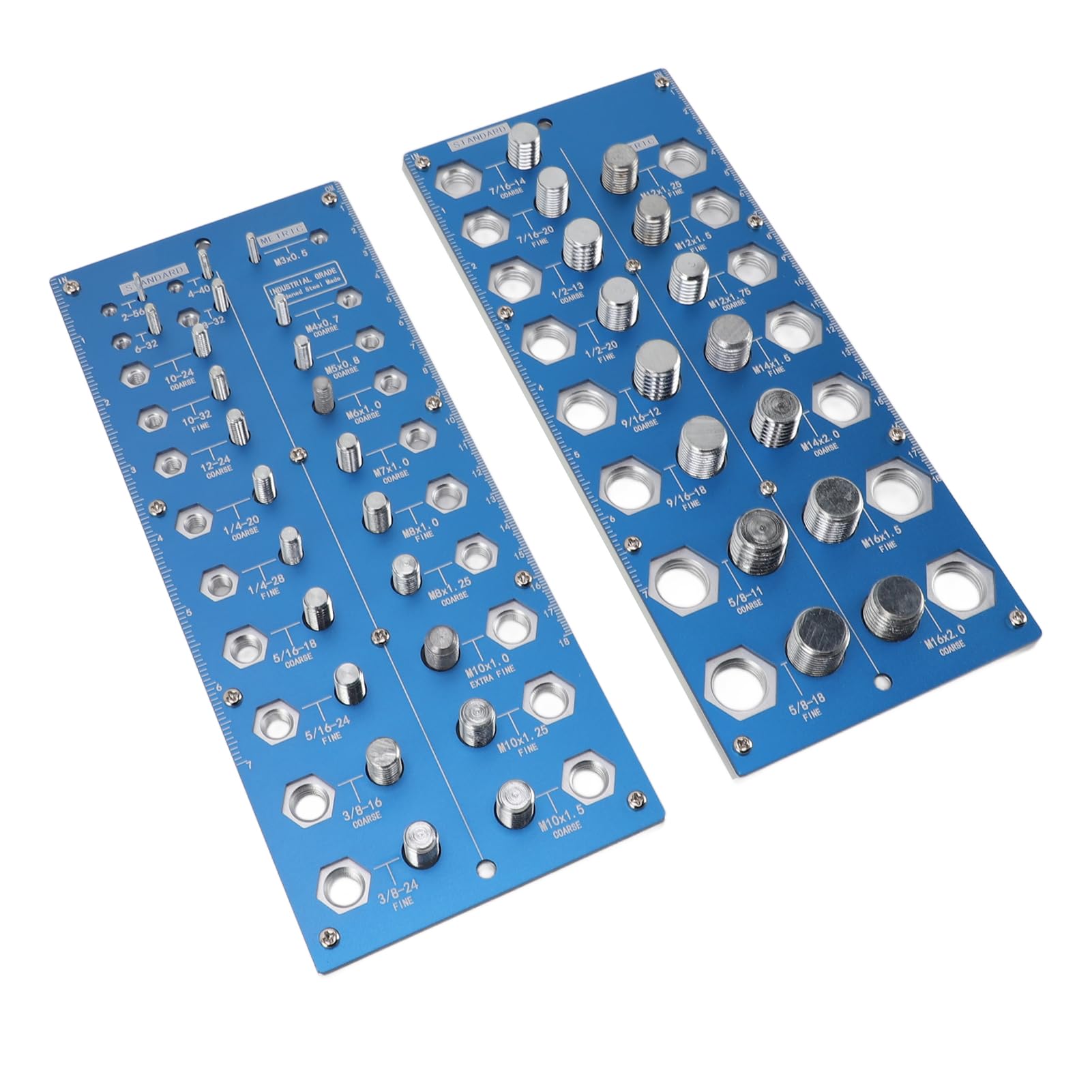 Gewindelehre 50-tlg Set - Metrisch & Zoll Für Schrauben & Muttern