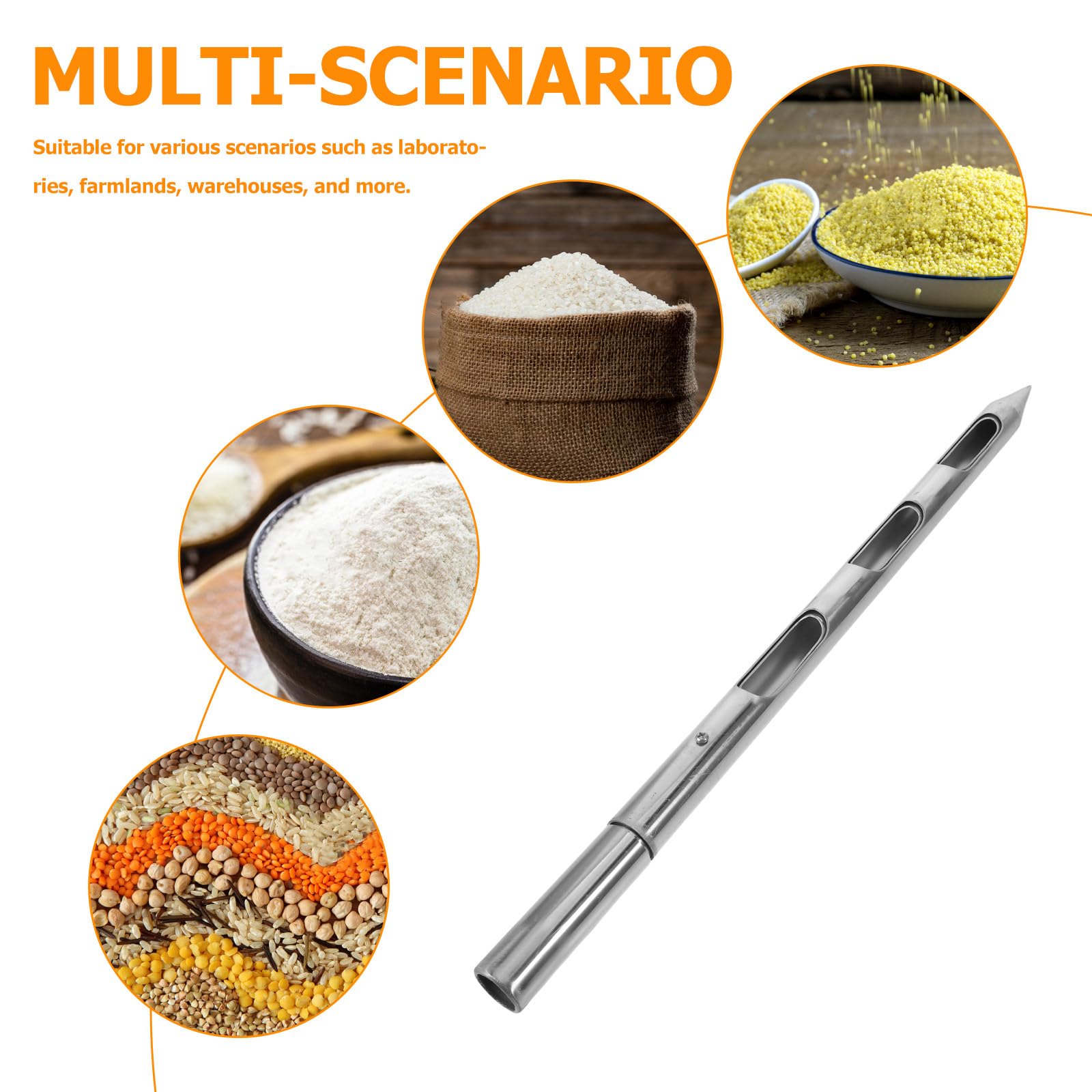 ifundom Campionatore di cereali in acciaio inossidabile per aziende agricole - Campionatore di cereali per grano, mais, riso e polvere per campionamento di raccolti, fornitura agricola, uso