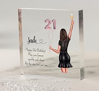 Personalised Birthday Gift For Her, 16th 18th 21st 30th 40th, Any Age Custom Keepsake, Custom Best Friend Gift, Personalised Gift for BFF, Daughter, Sister, Cousin, Token Gift, Acrylic Block