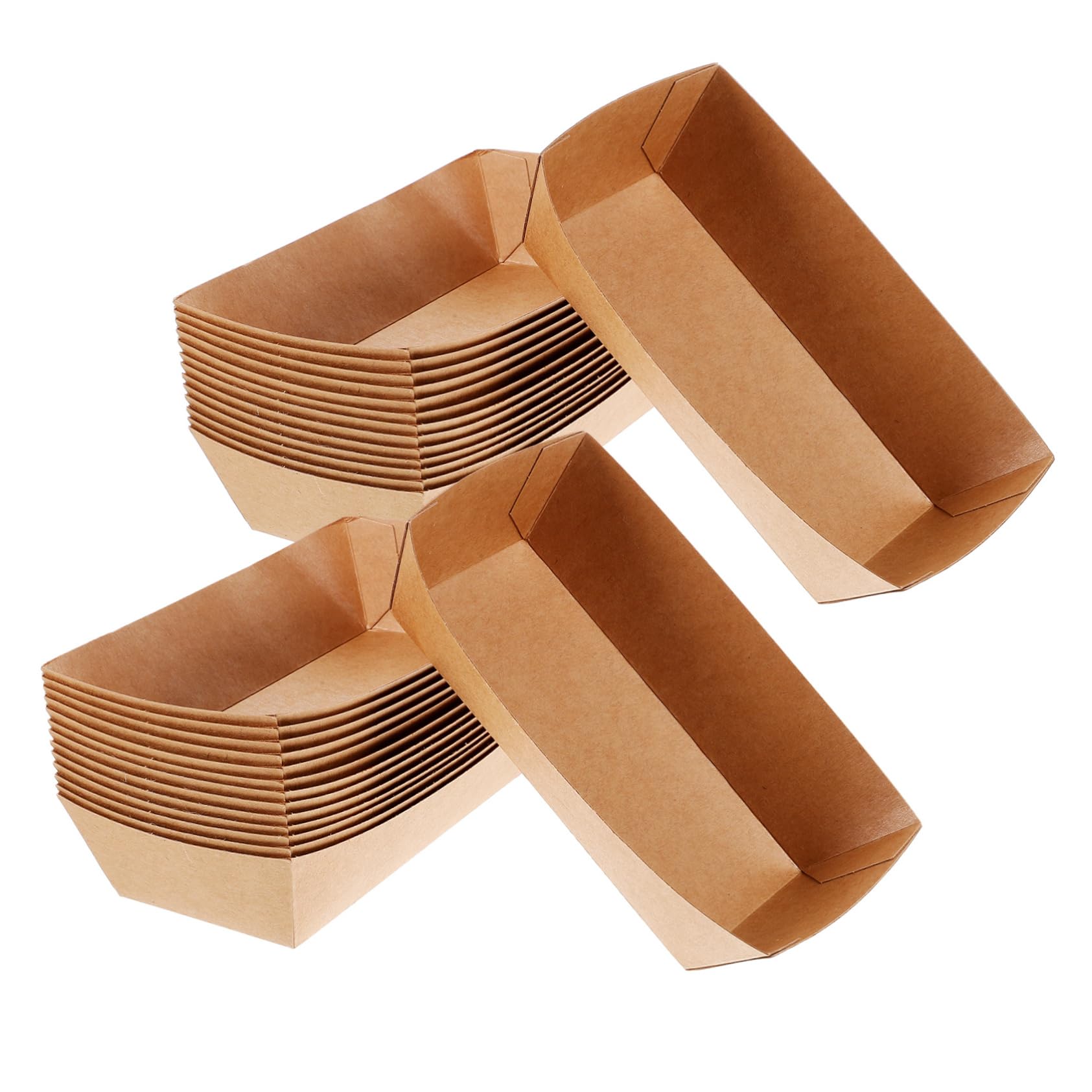 PRETYZOOM 100Pcs Disposable Serving Trays Food Plates for Appetizers Sushi Boat Platter Grease Resistant Trays for Picnics and Takeout Convenient Food Packaging