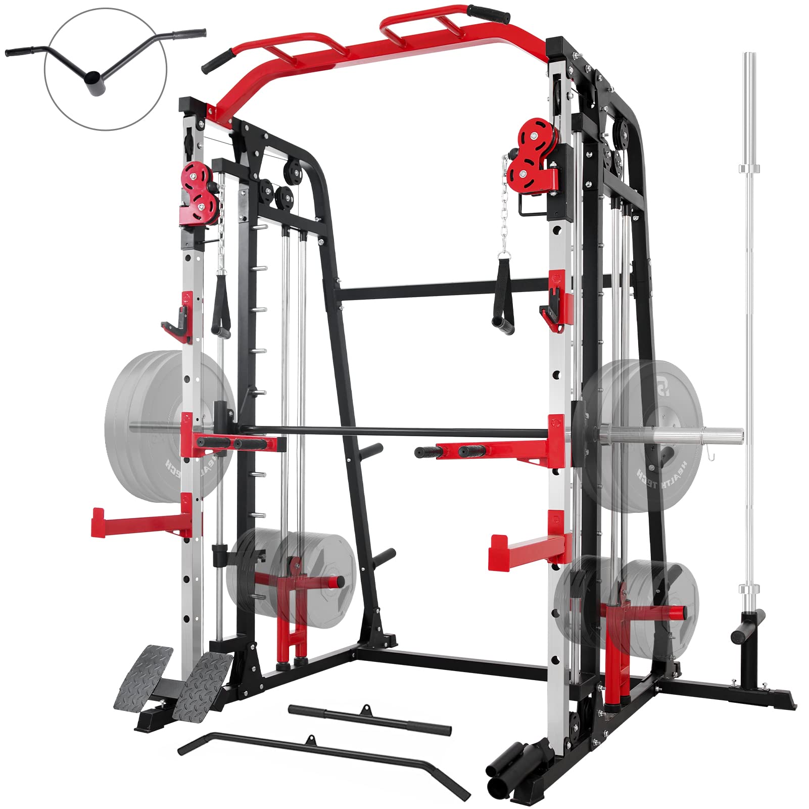 Buy Mikolo Smith Machine, MultiFunctional Power Cage with LAT Pulldown
