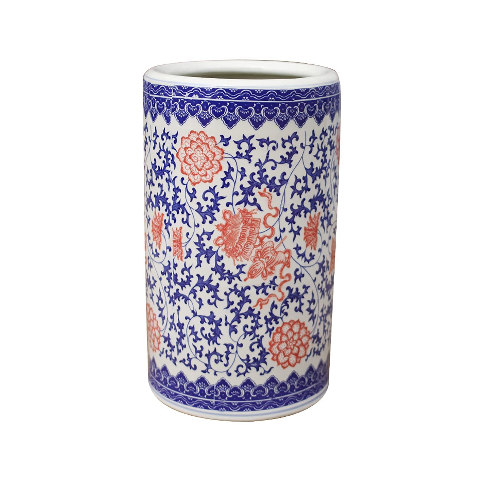 Porte-parapluie en porcelaine LUNEZY decor oriental de maison pas cher 24x40