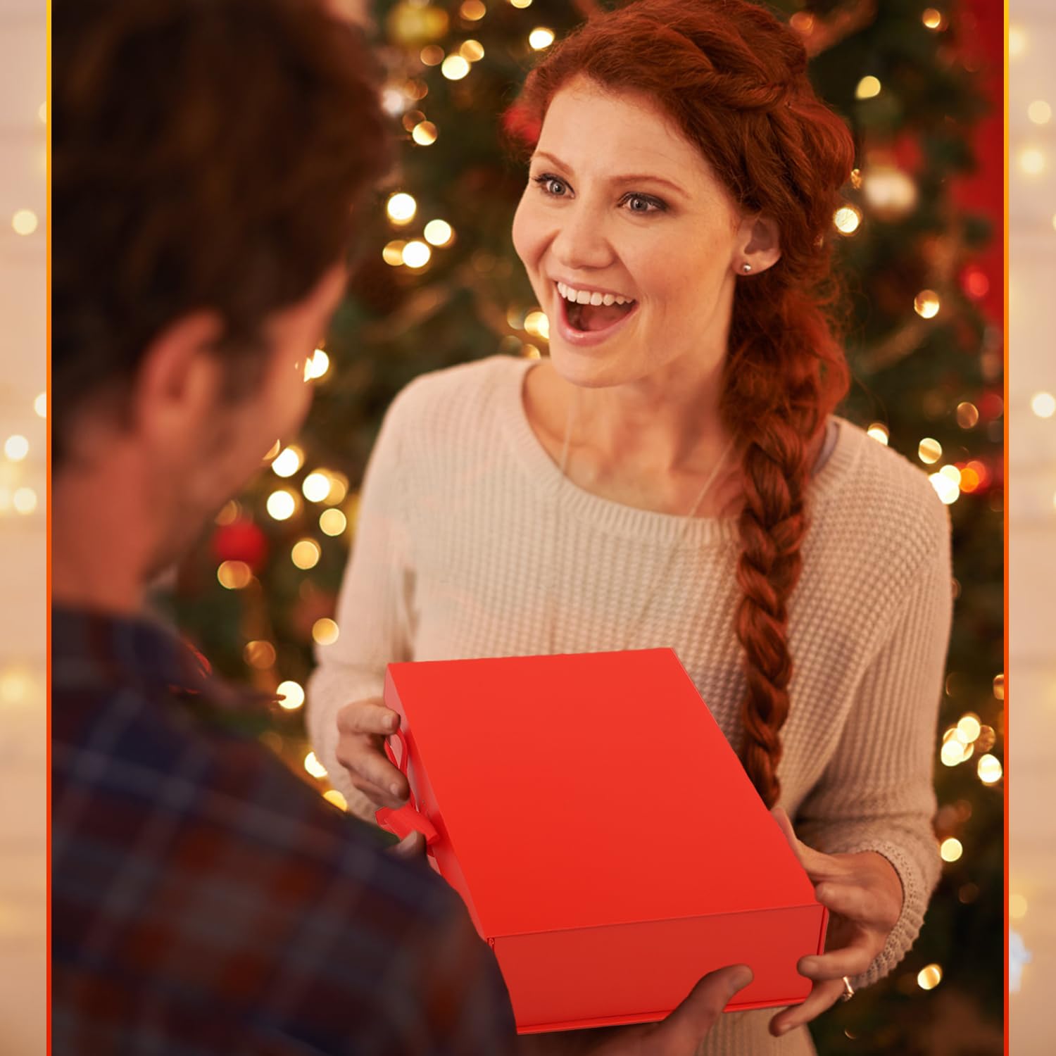 Brautjungfer-Geschenkbox, 10er-Set, Luxus-Geschenkbox, Geschenkbox mit Deckel und Schleife, Papier-Geschenktüten, faltbare Geschenkbox für Heiratsantrag, Hochzeit, Geburtstag, Business, Weihnachten,