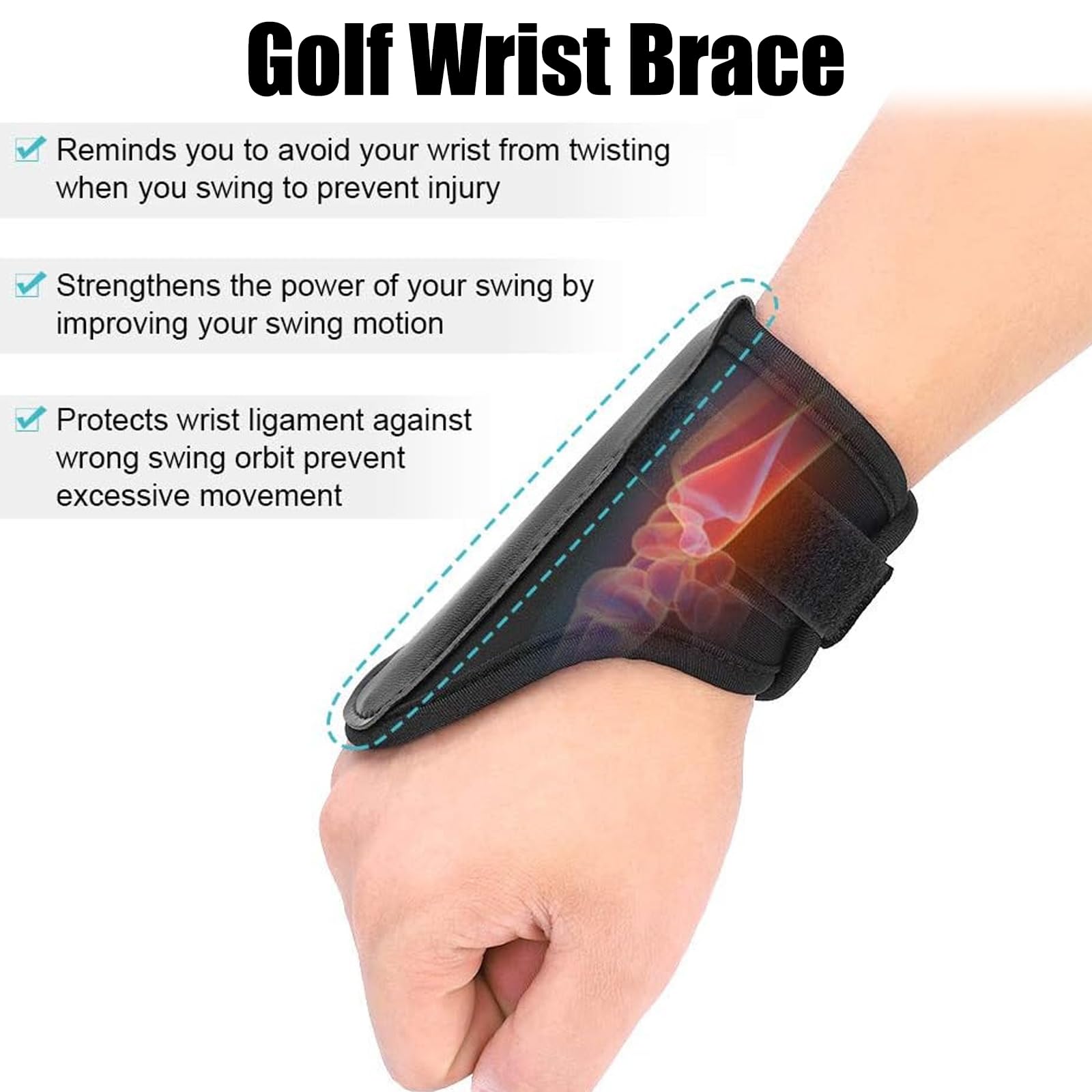 YNR Muñequera de Golf Entrenador de bisagra de muñeca de Golf Golf Training Wrist Muñequera Adecuado para Principiantes,Corregir La Postura y Proteger La Muñeca