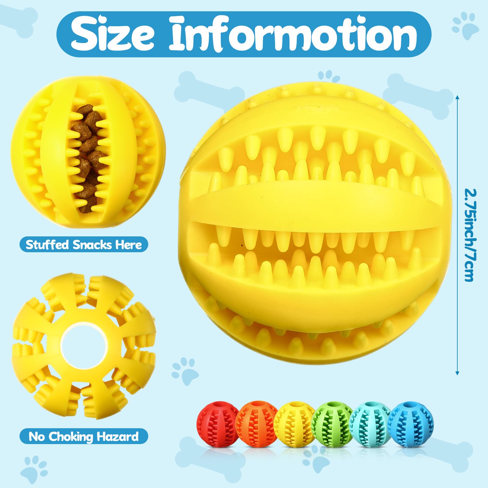 12 bolas de juguete interactivas para perros, juguetes de rompecabezas interactivos para perros, dispensadores de bolas para dentición, enriquecimiento para masticar aburrimiento y juego