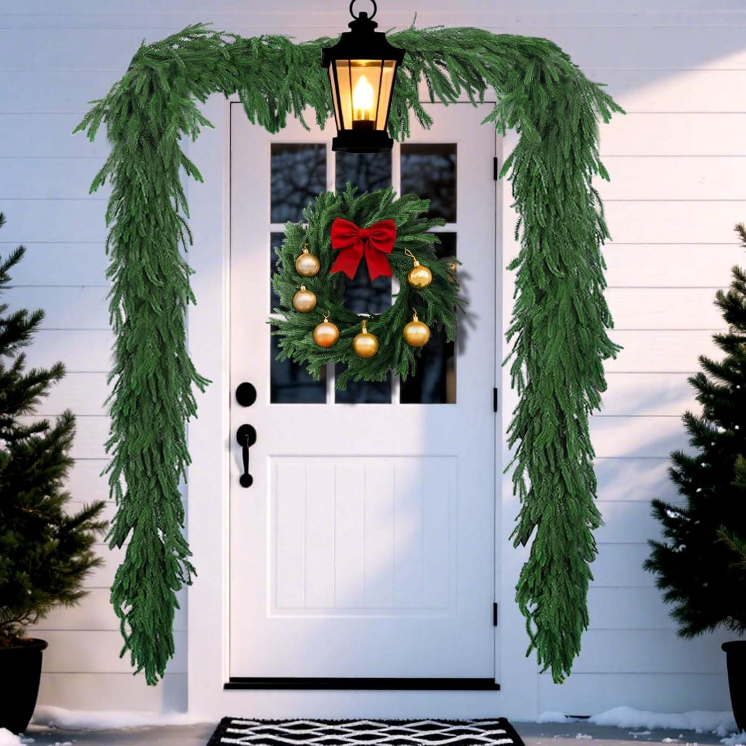 2 Pack 6FT Real Touch Norfolk Pine Garland – Artificial Evergreen Greenery Christmas Decoration for Mantel, Staircase, Table, Indoor Outdoor Rustic Farmhouse Winter Holiday Decor - Image 7