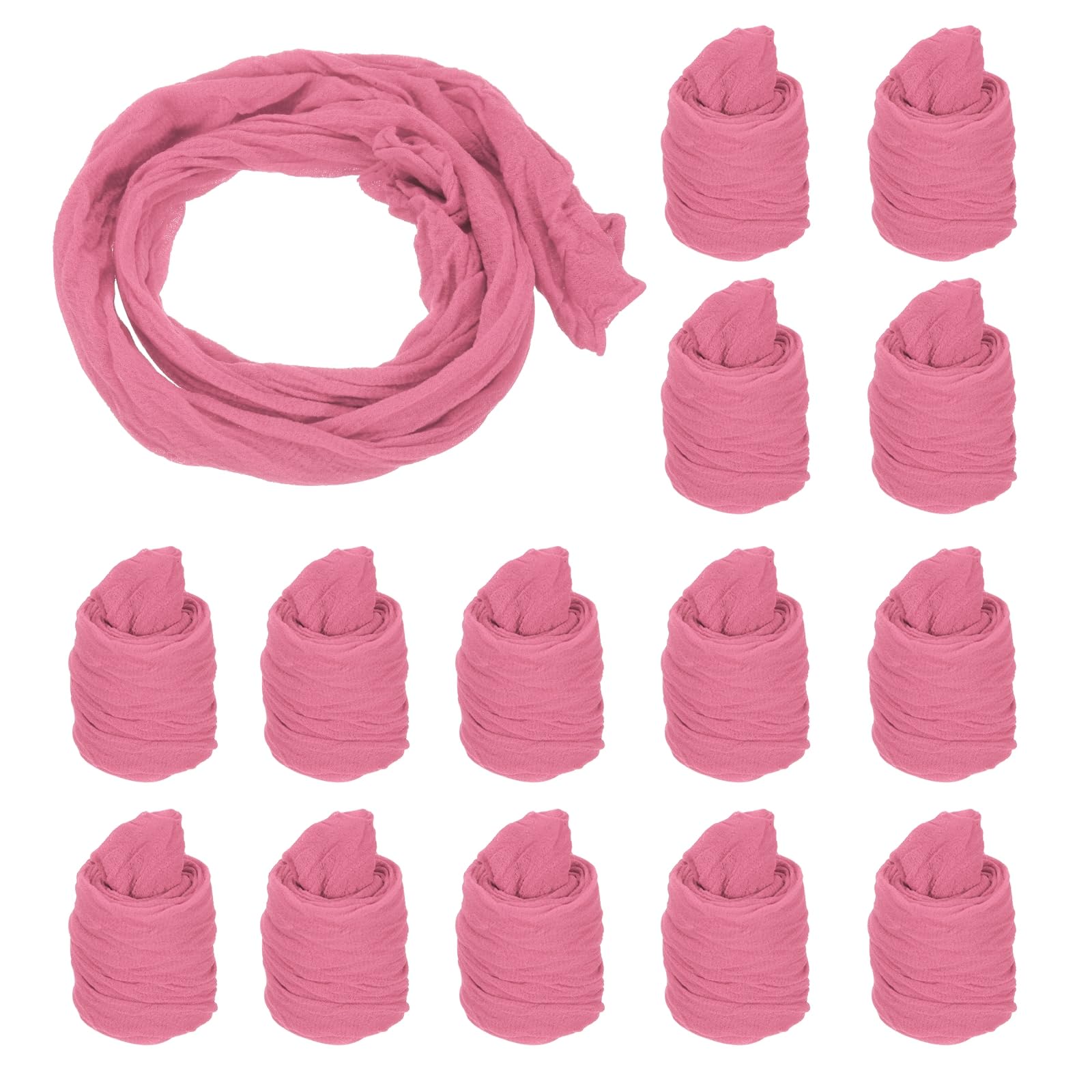 sourcing map Nylon Stockings Flower Fabric, 65cm/ 25.6" Mesh Tensile Silk Nylon Fabric DIY Floral Crafting Kit for DIY Flower Making Wedding Crafts Decoration (Watermelon Pink, Pack of 25)