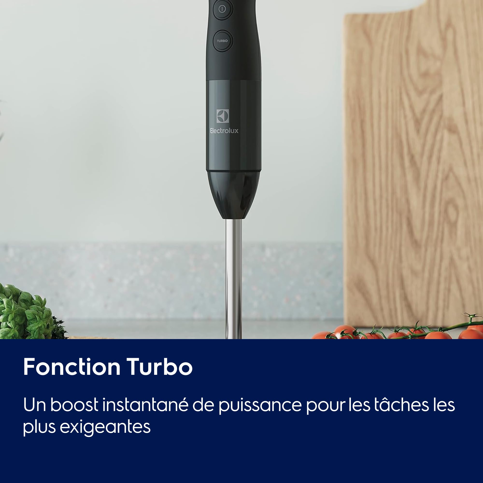 Electrolux Mixeur Plongeant Create 4 E4HB1-6GG, Mélangeur Plongée Avec Technologie Truflow, 10 Vitesses, Fonction Turbo, 600 W, Plastique, éléments sans BPA, Noir