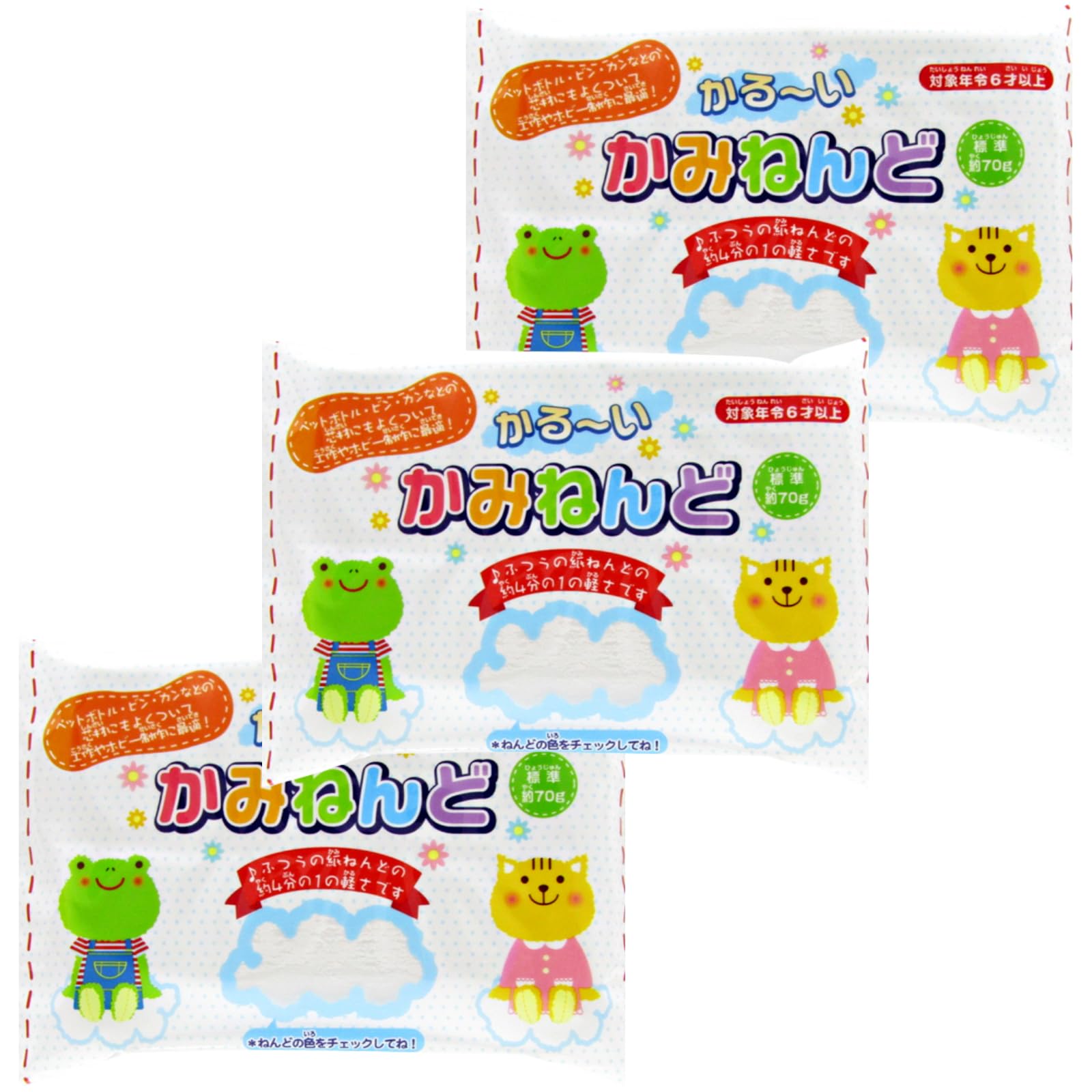 Amazon.co.jp: かるーい紙ねんど 70g 3個セット 日本製 白色 | 軽量で