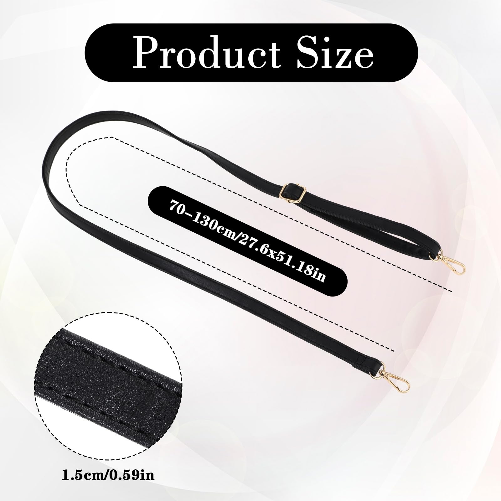 Verstellbarer Schultergurt Aus PU-Leder – Ersatzriemen Für Handtaschen, 70–130 Cm Länge, Schwarz
