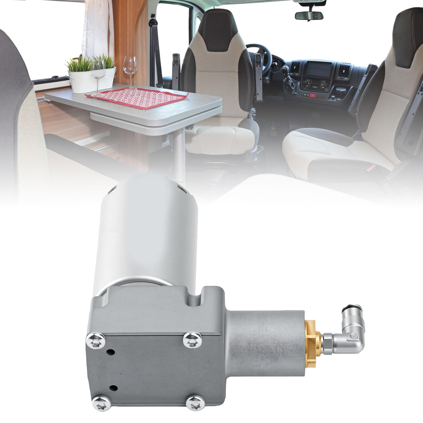 KIMISS Kompresor Powietrza do siedzeń Anodowany Aluminiowy Kompresor Powietrza z Złączem 4 Mm, Silnik DC Szczotkowy do Wywrotek, Pojazdów Górniczych, siedzeń Kierowcy RV