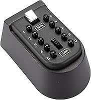 Vista 1 de Caja de bloqueo de llave de 10 dígitos, caja de bloqueo de almacenamiento de llaves para colgar en la pared al aire libre (negro)