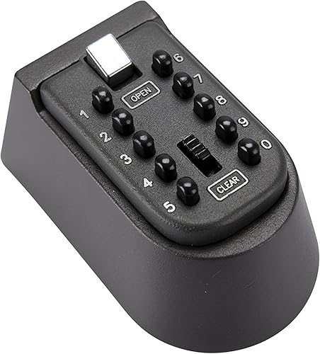 Caja de bloqueo de llave de 10 dígitos, caja de bloqueo de almacenamiento de llaves para colgar en la pared al aire libre (negro)