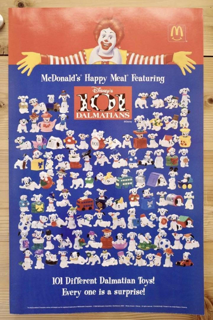 【非売品】マクドナルド 101匹わんちゃん ポスター 1997年 Amazon.co.jp: 1996年製 デッドストック マクドナルド 101匹わんちゃん