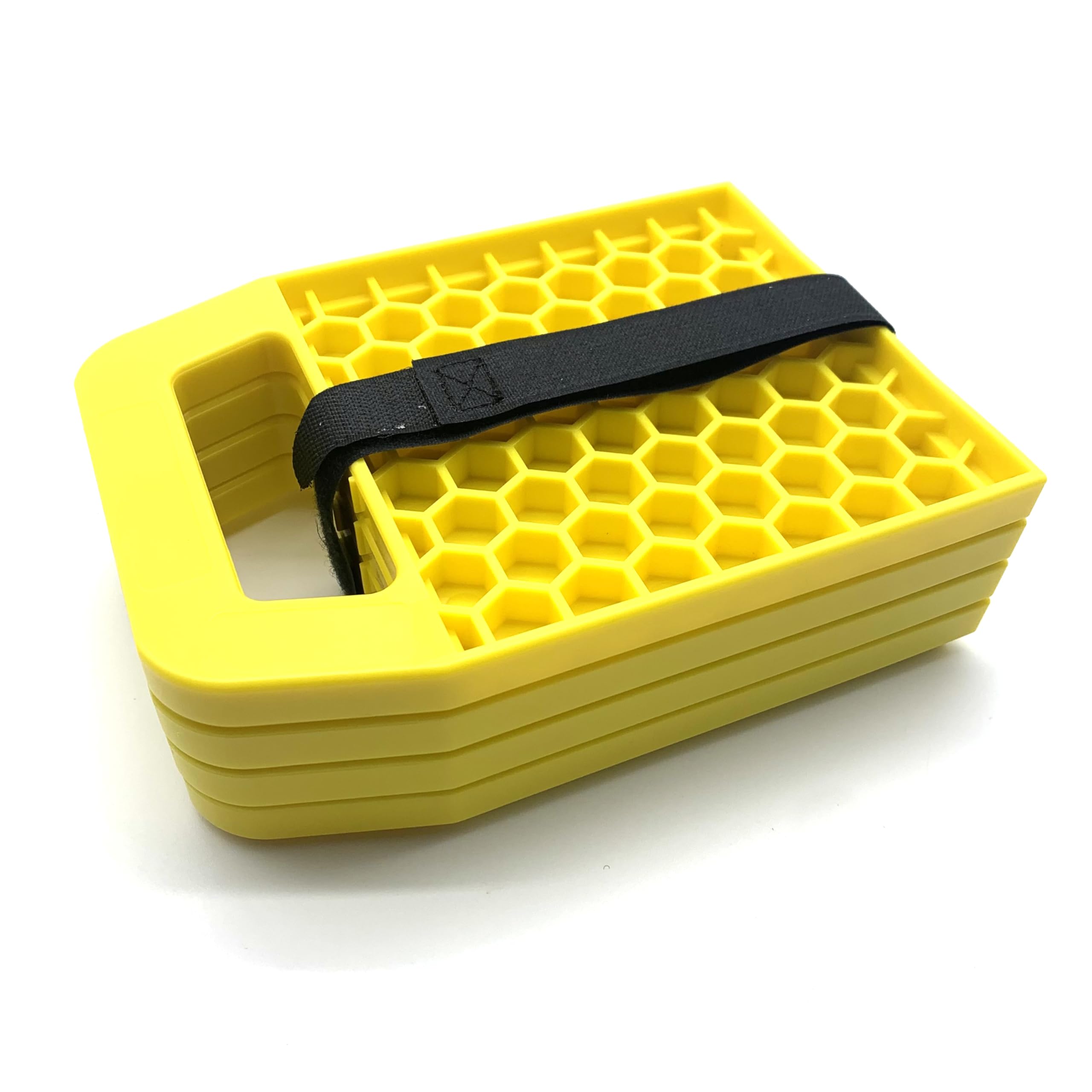 Tapis de cric de camping-car, bloc de nivellement avec structure renforcée, antidérapant, résistant aux intempéries pour empêcher les crics de l'évier pour caravane et camping-car (jaune)