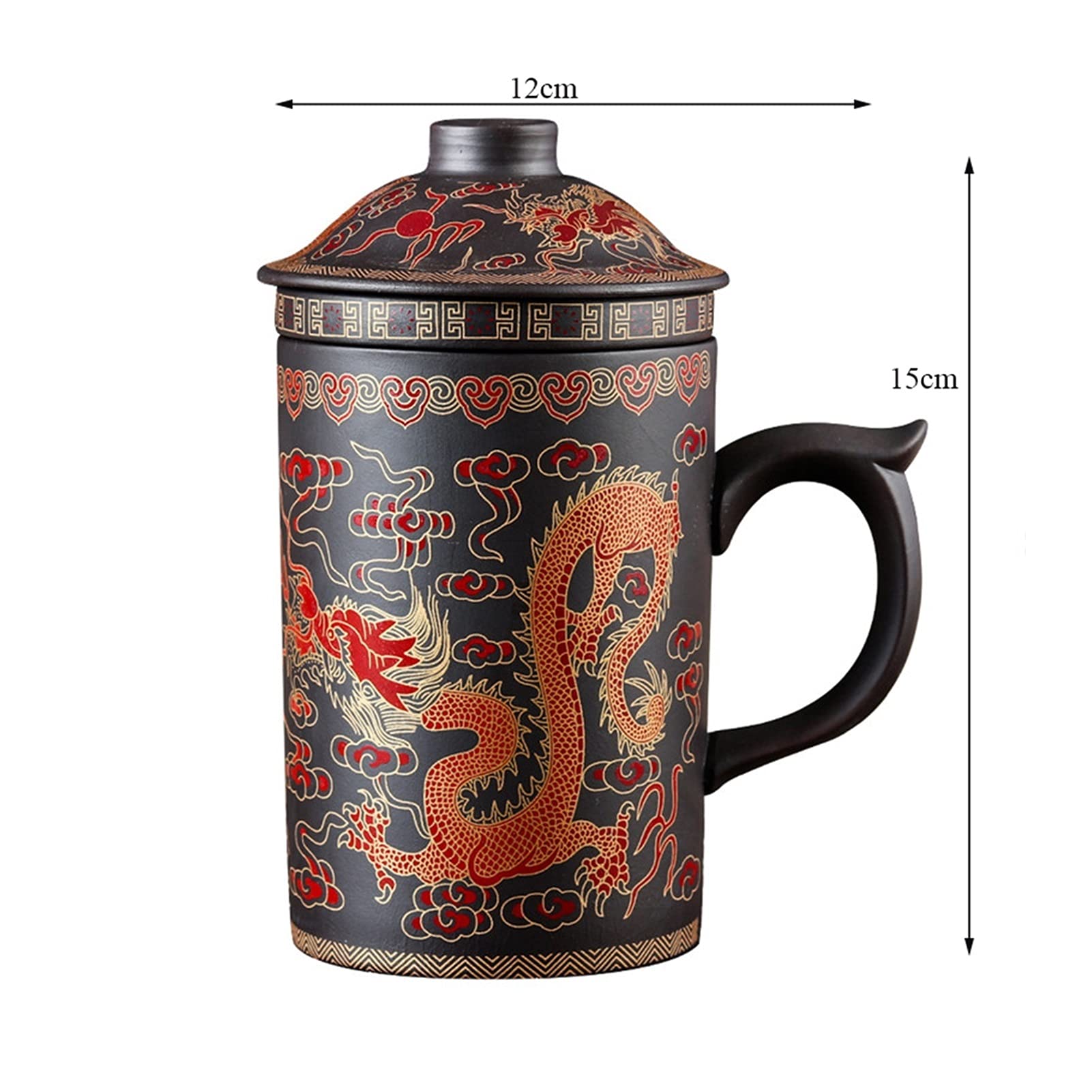 pojemniki na herbatę Handmade Purple Clay Pu'er Herbata Filiżanka z filtrem Ceramiczne kubki biurowe kubki wodne Prezent Podróży Kung Fu Herbata Zestaw Doratware przechowywanie herbaty (Color : B)