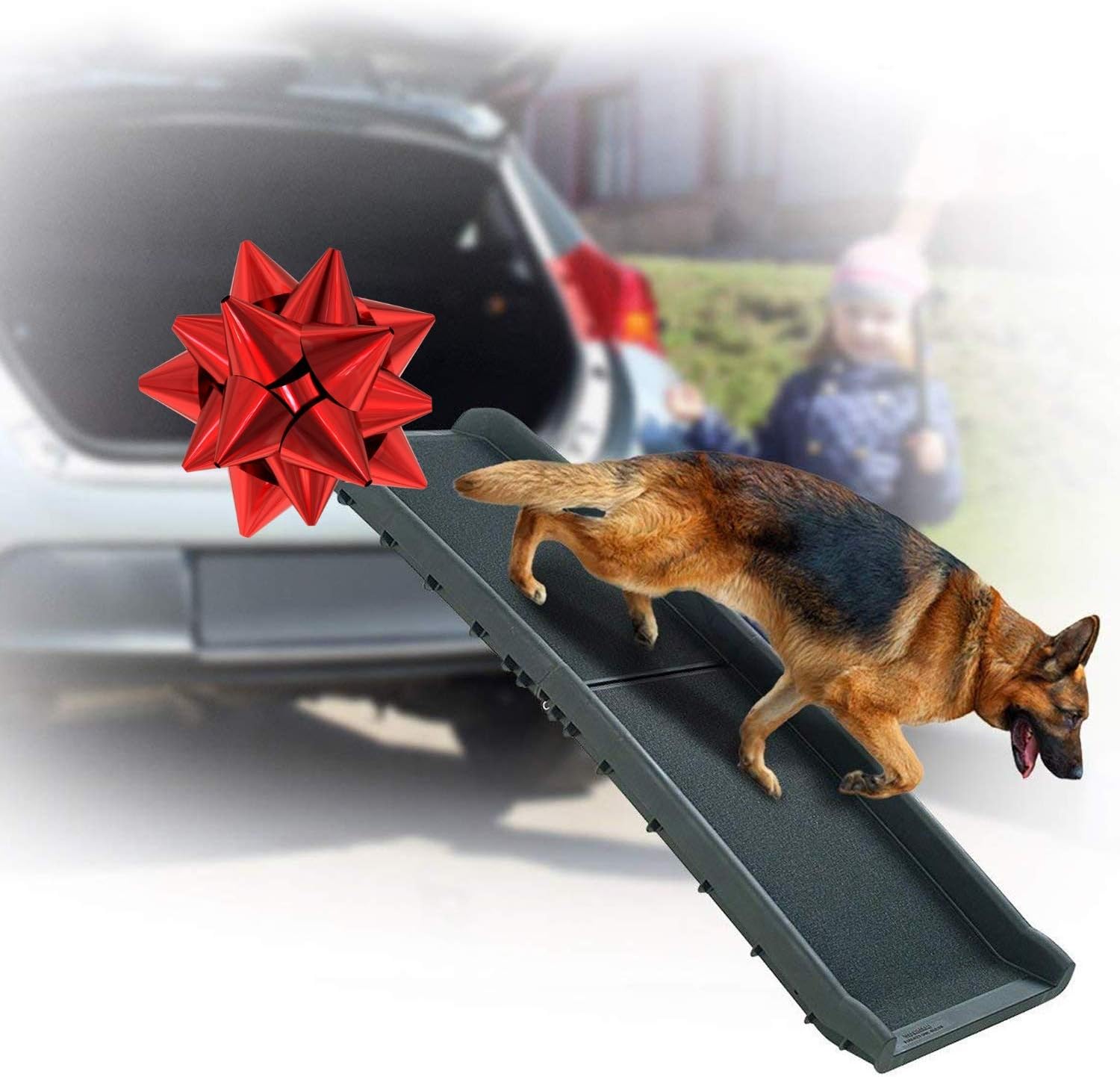 Folding Large Dog Pet Ramp - 62" LONG Portable Foldable Heavy Duty Light Weight, Large Rooms High Beds Sofa Couch Auto Car Truck SUV Indoor Outdoor Ramps For Old Injured Pets Dogs Cats