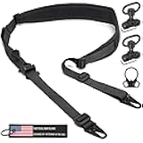 WarBull 2 Point Rifle Sling, QD Swivel Quick Adjust Gun Sling with HK Hook, Soft Shoulder Pad Tactical Rifle Sling for Rifle Shotgun and Crossbow, Hunting and Outdoor Sports with Keychain Gift