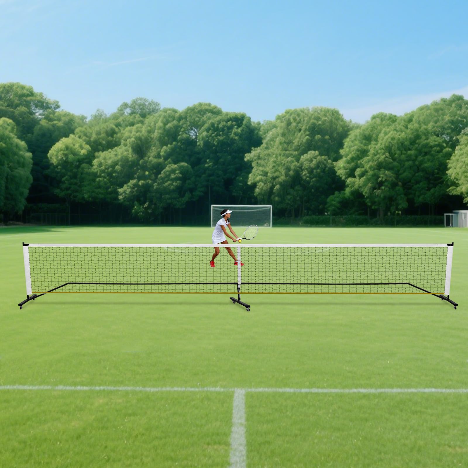 Rete da tennis con borsa per il trasporto, rete Pickleball portatile, resistente, per cortili, prati, parco, 670 x 60 x 91 cm
