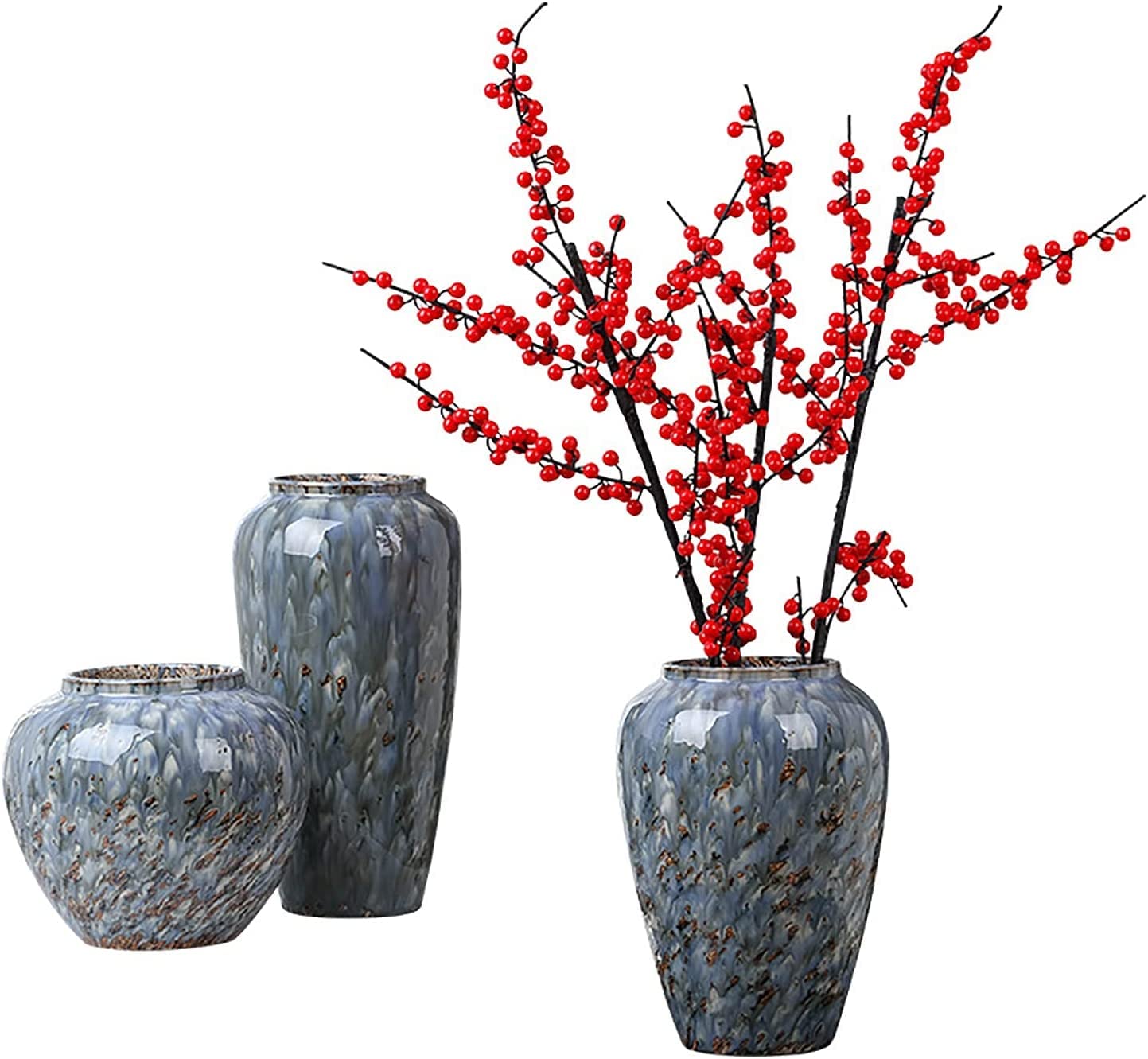 Ngdfgr 3Pcs Fashion Chinese Ceramic Vase Nordic Modern Flower Vases Decoration Living Room Dining Table Flower Arrangement Room Home Furnishing Decoration (3Pcs),